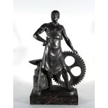 Bronze National Socialist Worker, German school, 1930s. Signed Buder Wiebrecht, Berlin - Friedenau