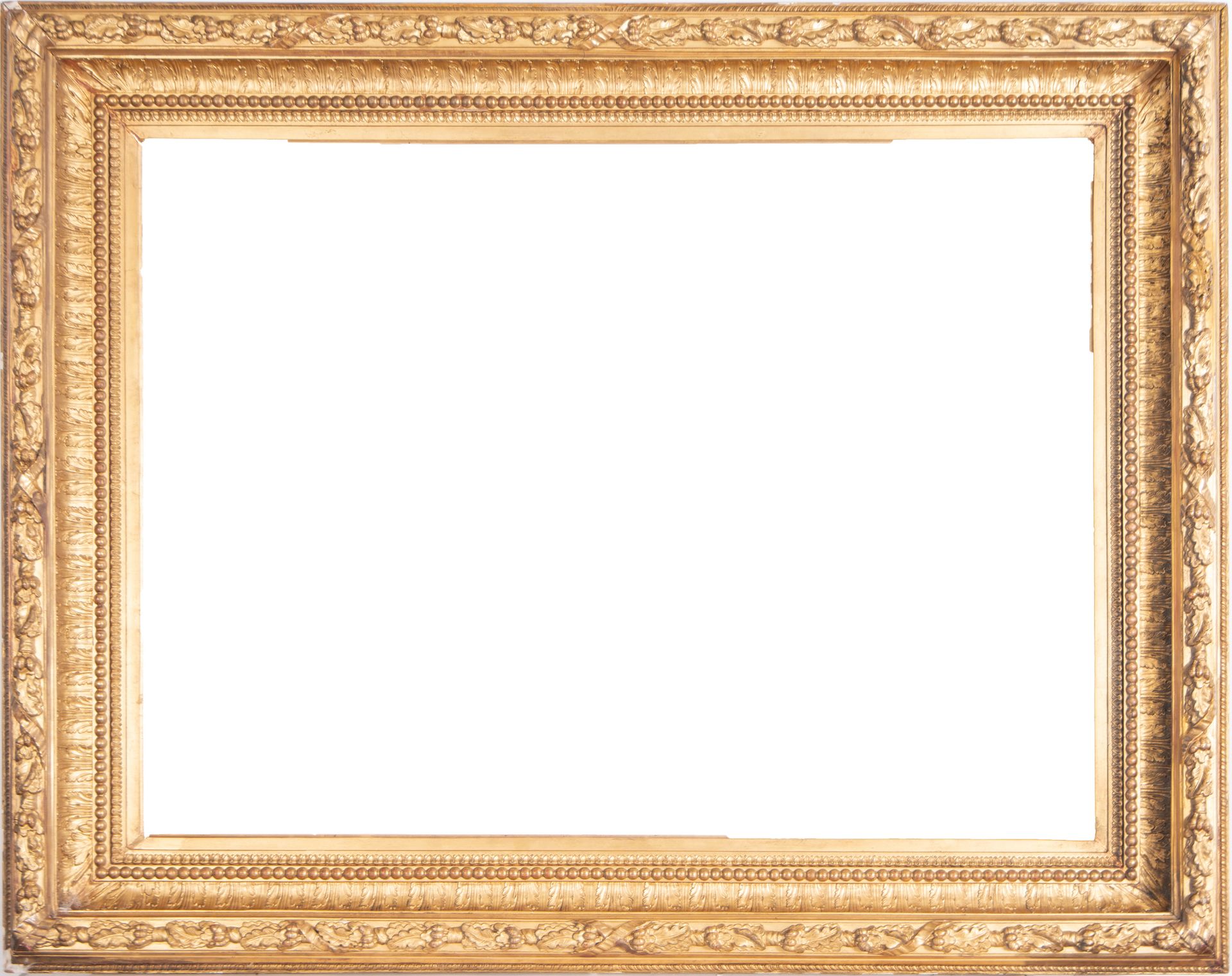 Large French Gilt Frame in Wood and Gilt Stucco, 19th century