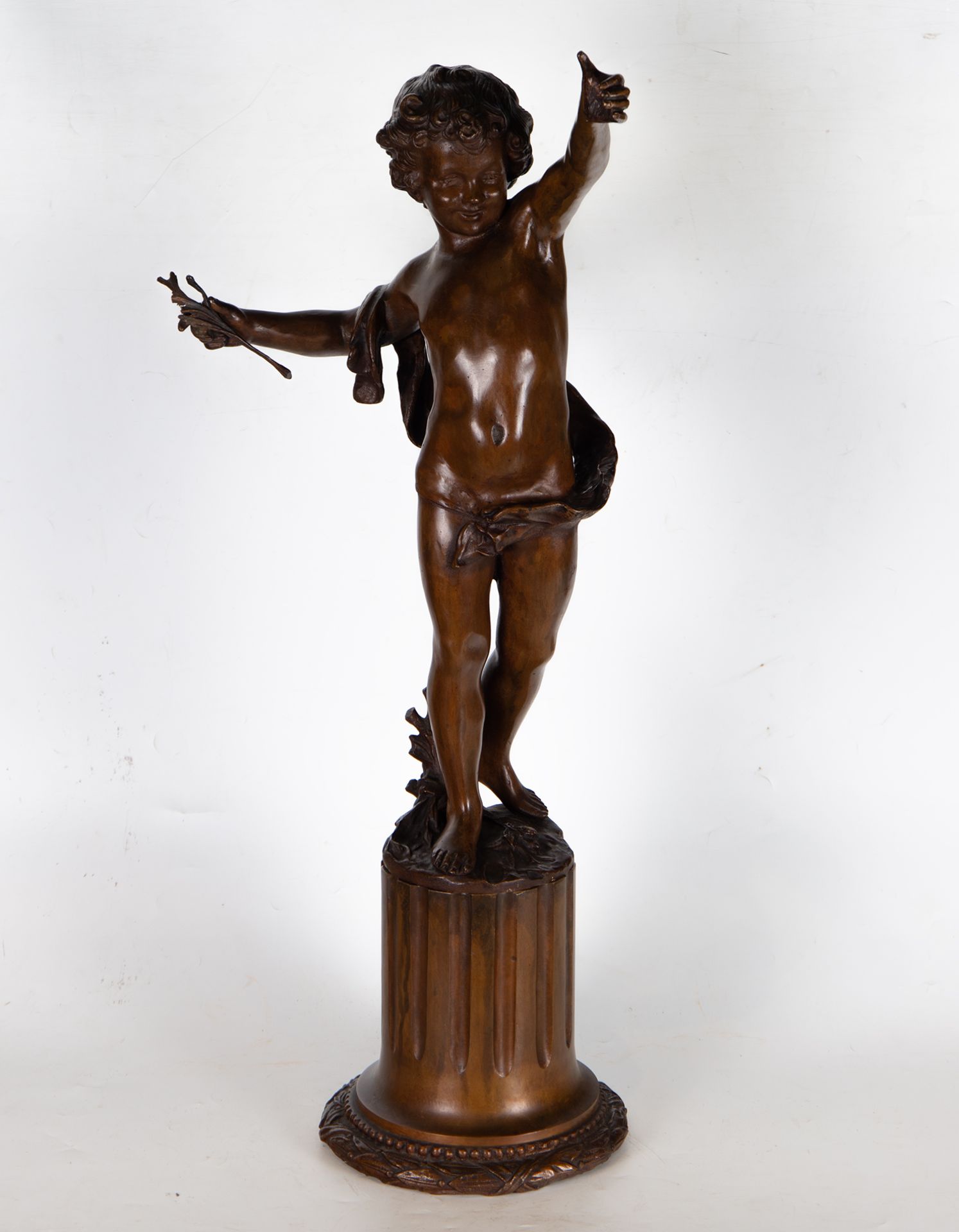 Figure of a Boy in patinated Bronze, French school of the XIX century