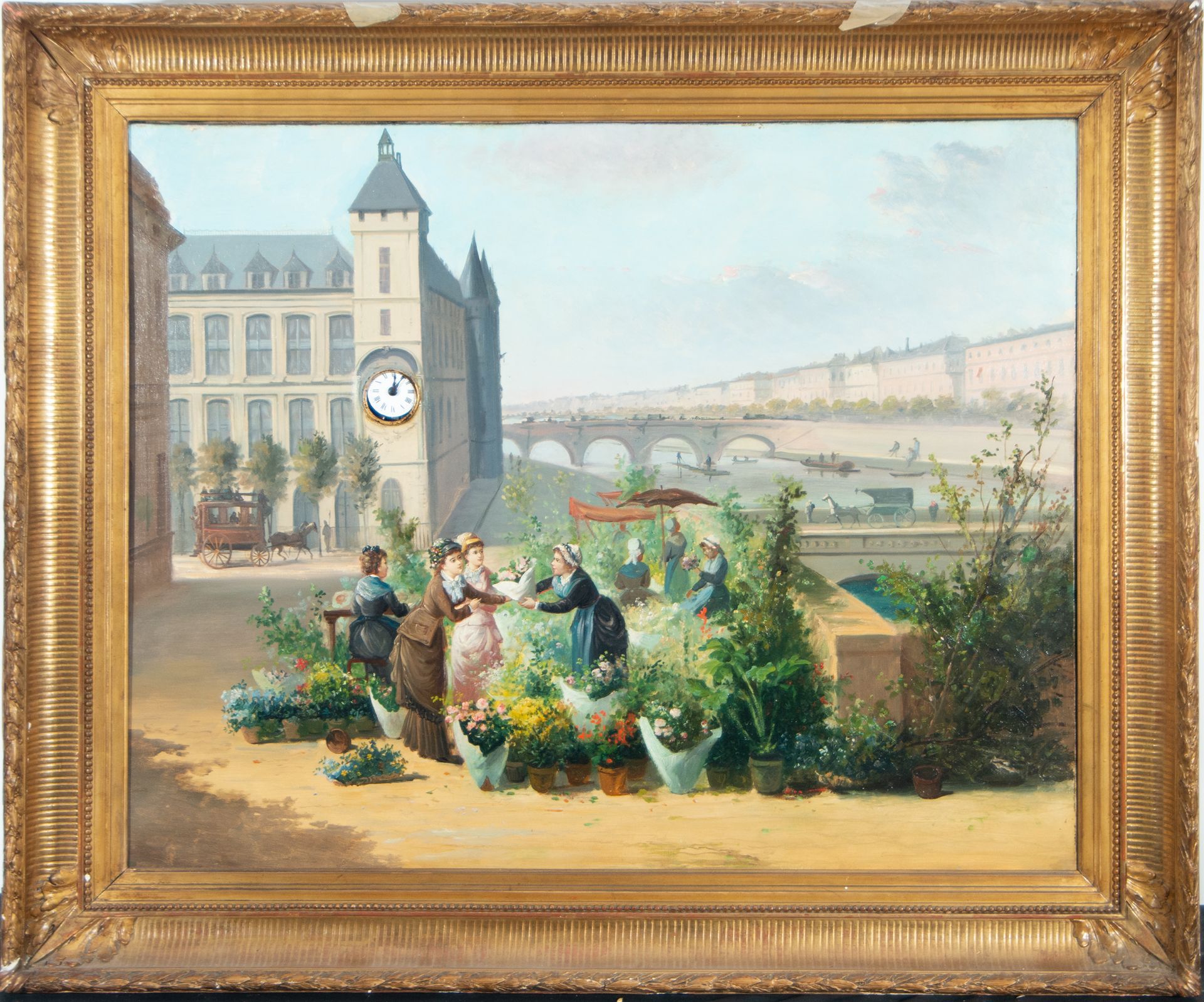 Flower Market, 19th century Austrian school