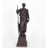 Bronze figure of Hippocrates, patron saint of doctors, Central European school of the early 20th cen