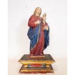 Virgin with Child in Arms in polychrome alabaster, Hispanic-Flemish school of the XV - XVI century