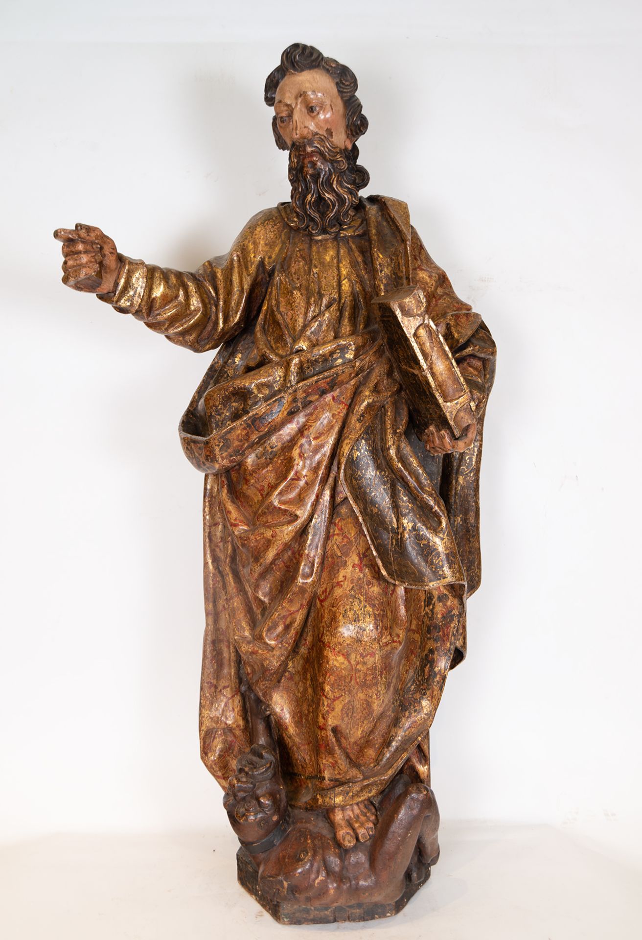 Saint Bartholomew, important wood carving, Catalan or Valencian Gothic school from the end of the 15