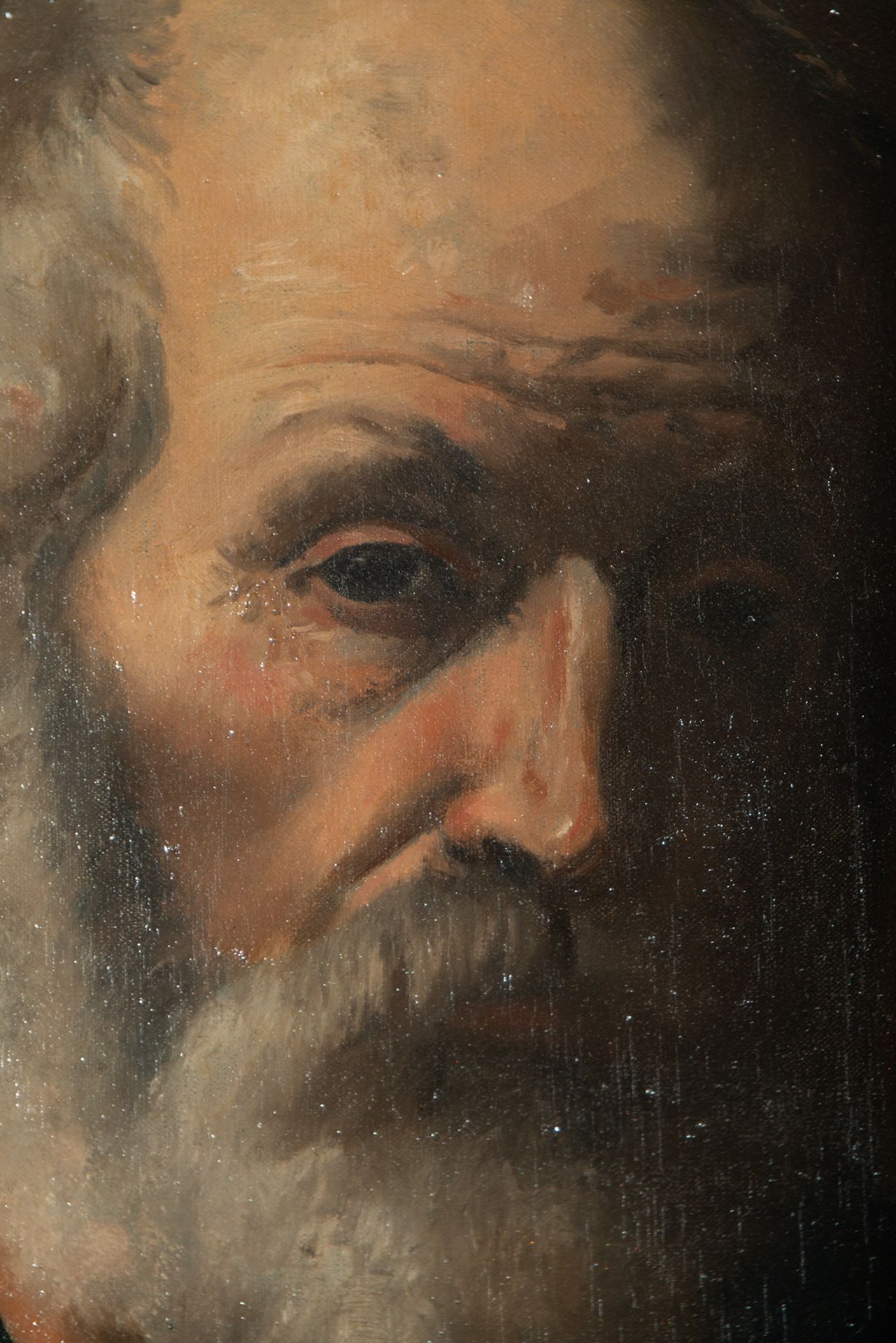 Saint Peter, following Ribera models, 19th century Spanish school, signed Losada - Bild 5 aus 8