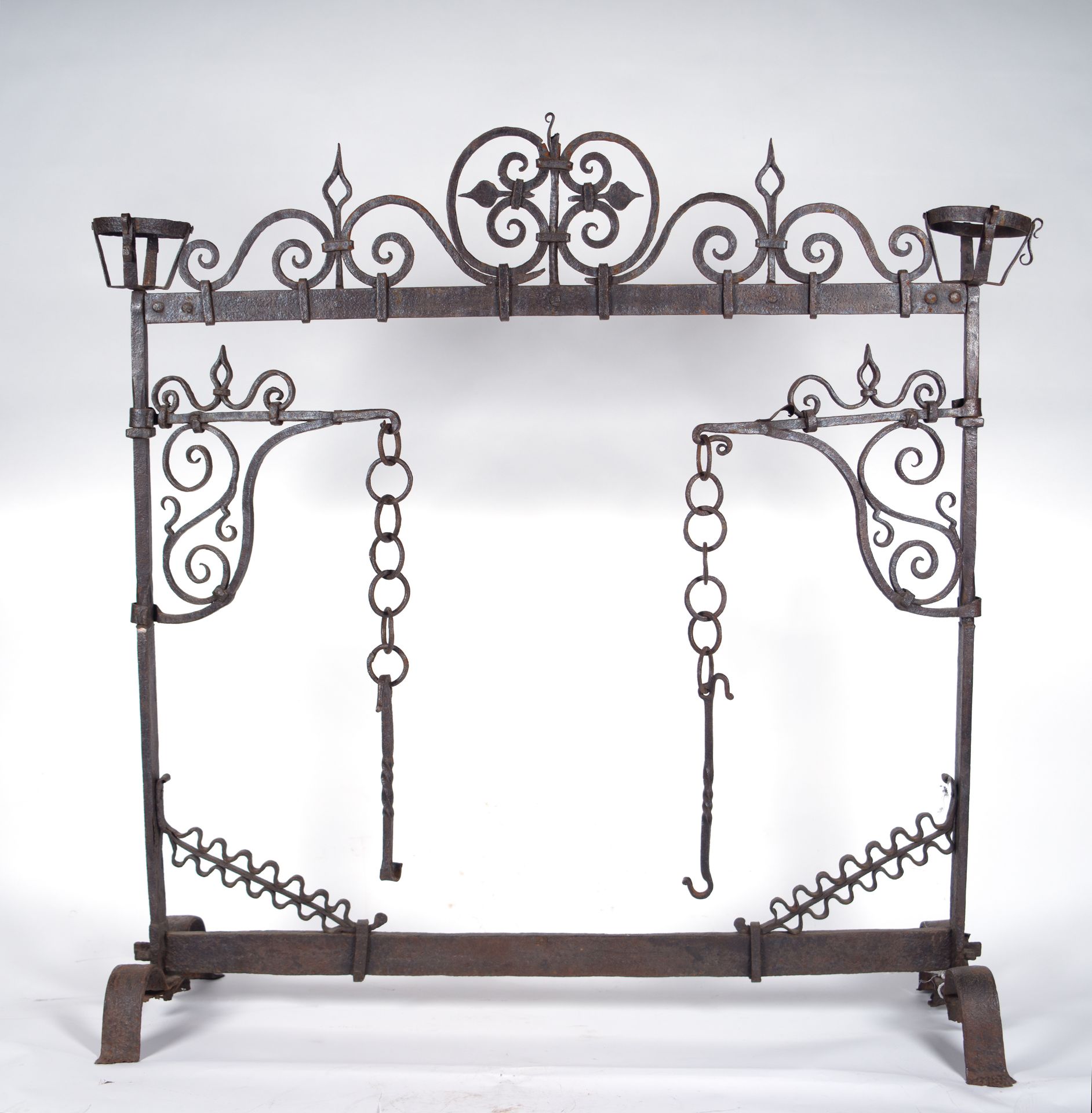 Large Italian andiron in forge, 17th century