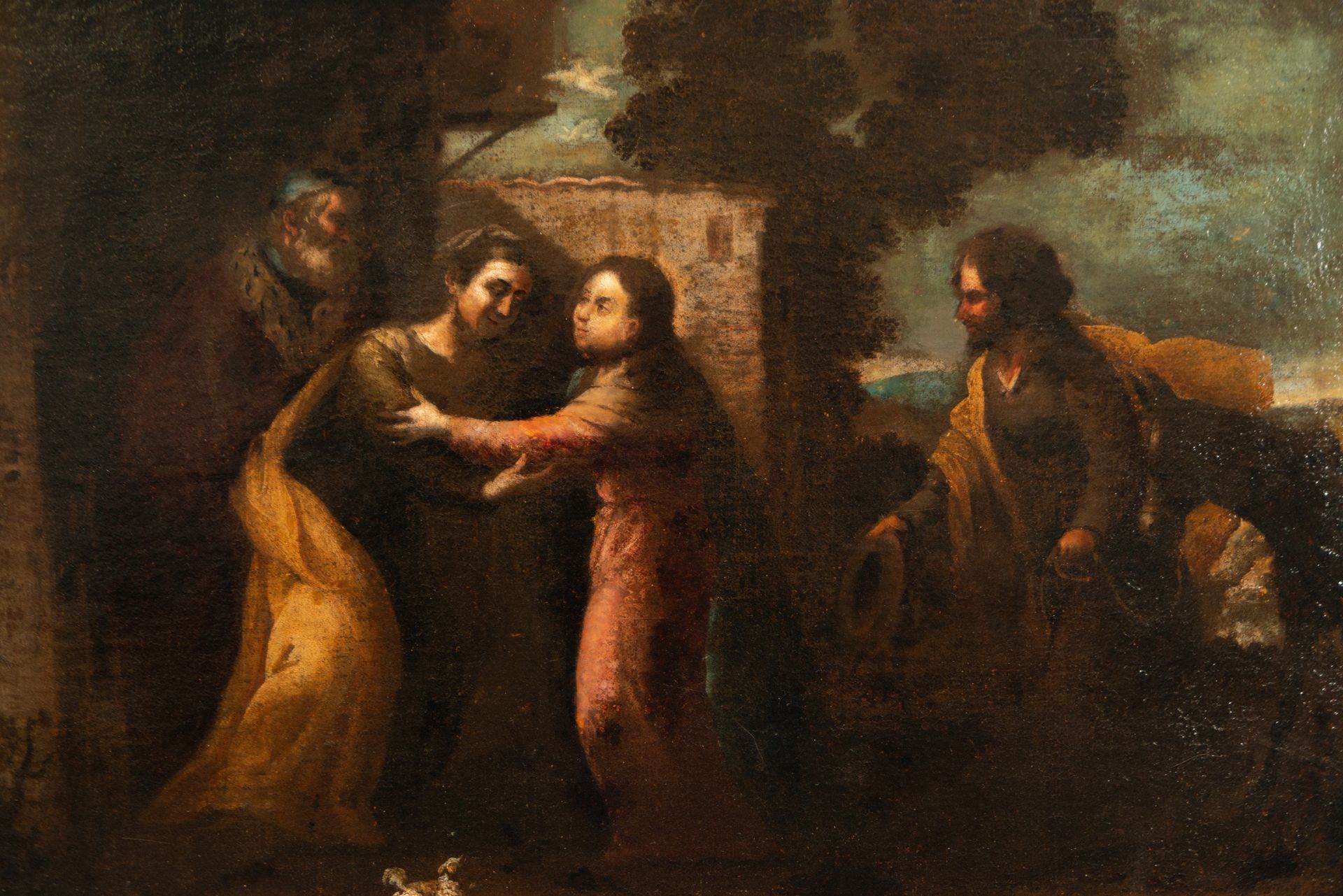 Saint Anne and Saint Joachim receiving the Virgin and Saint Joseph, 17th century Italian school - Image 2 of 5