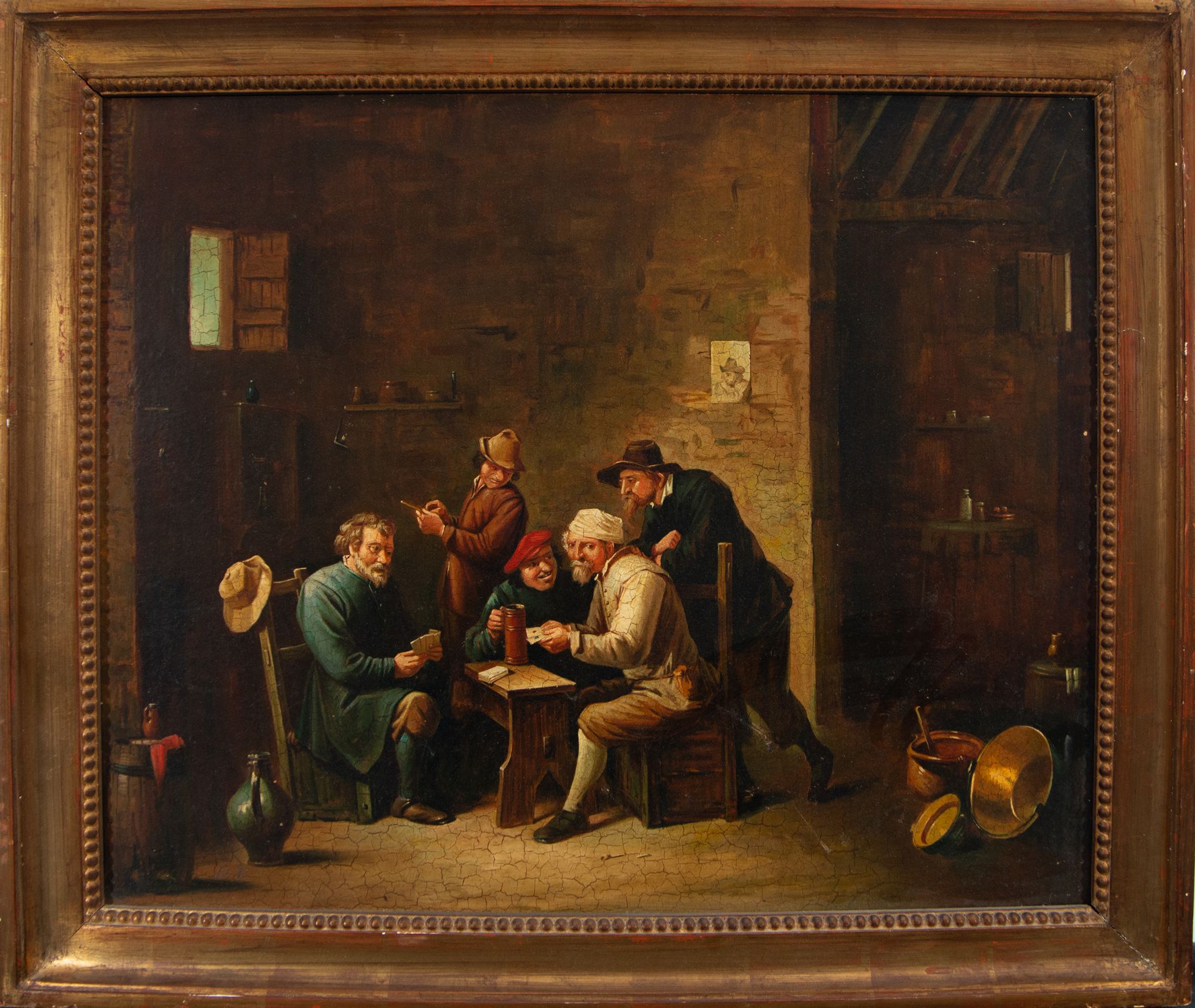 Tavern interior, 19th century Flemish school, follower of David Teniers II