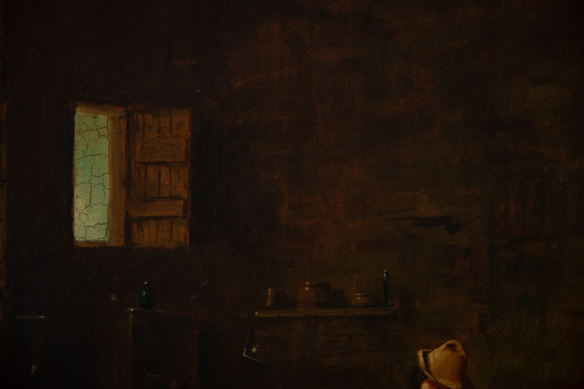 Tavern interior, 19th century Flemish school, follower of David Teniers II - Image 5 of 7