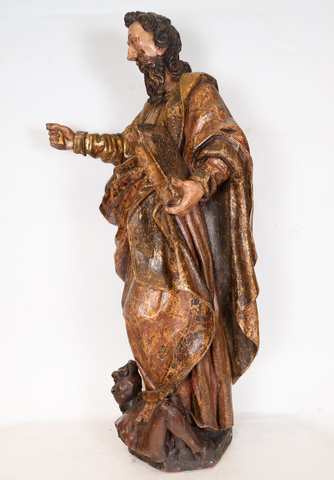 Saint Bartholomew, important wood carving, Catalan or Valencian Gothic school from the end of the 15 - Bild 4 aus 8