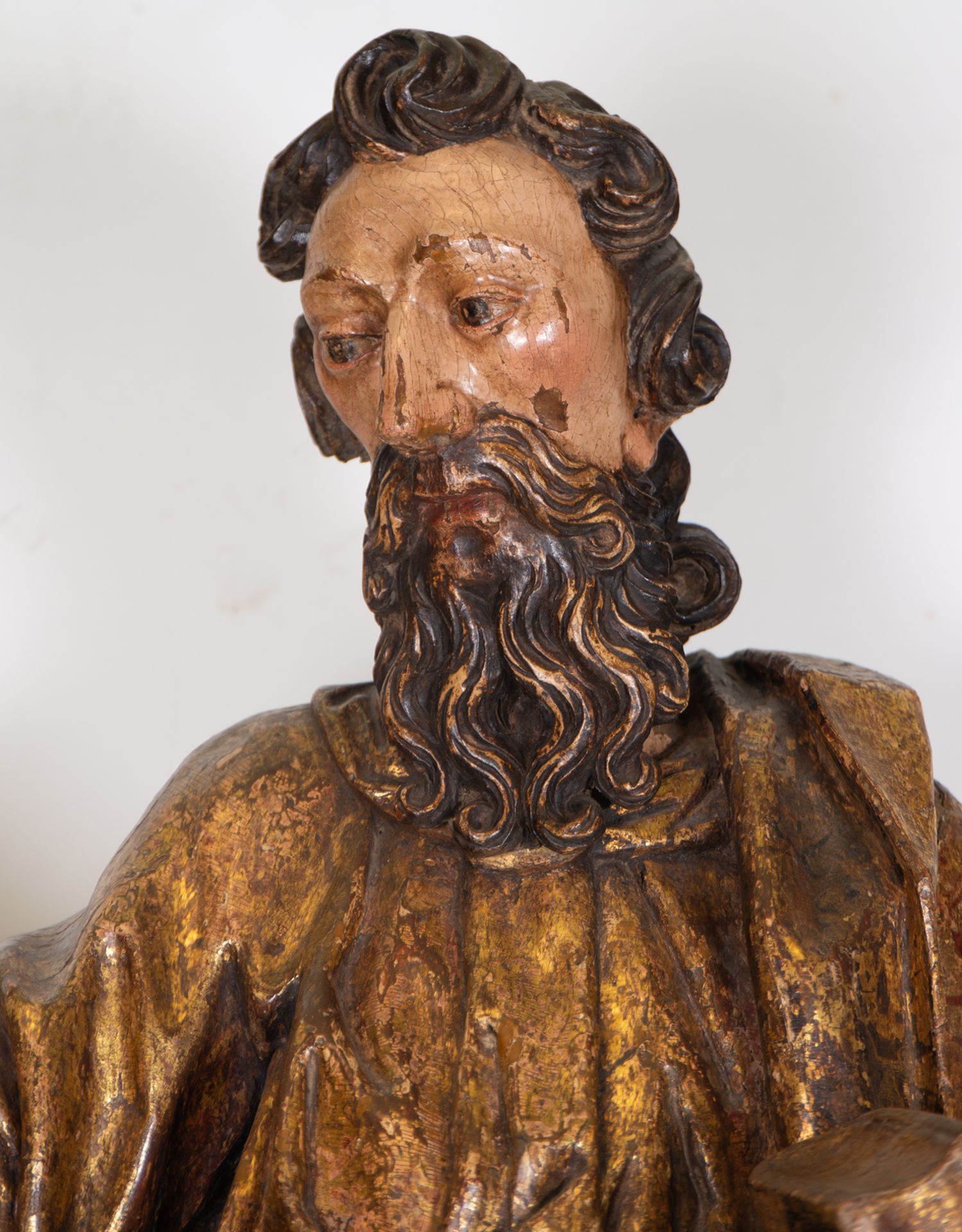 Saint Bartholomew, important wood carving, Catalan or Valencian Gothic school from the end of the 15 - Bild 2 aus 8