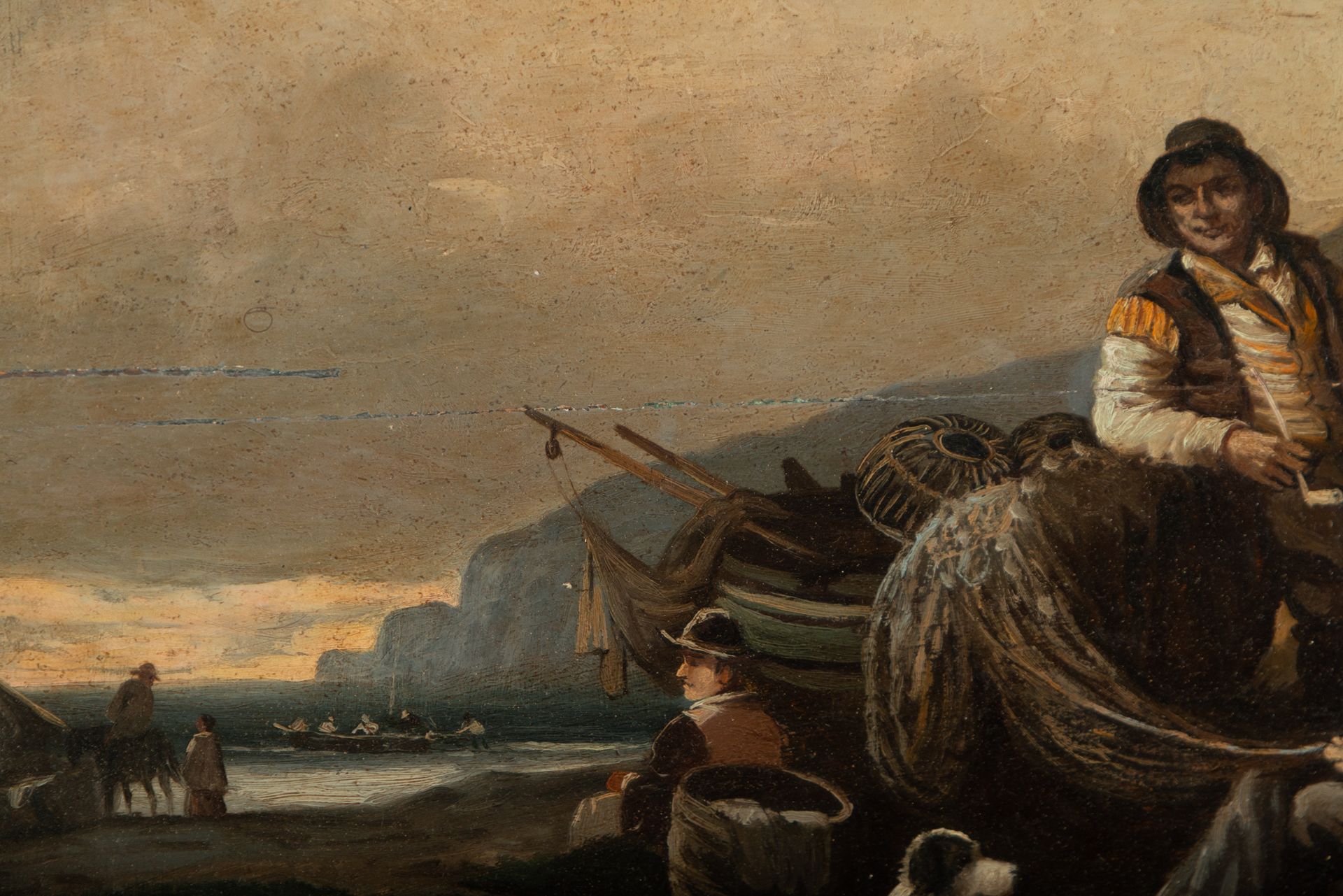 Fishermen in a Port, Italian school of the 19th century - Bild 6 aus 7