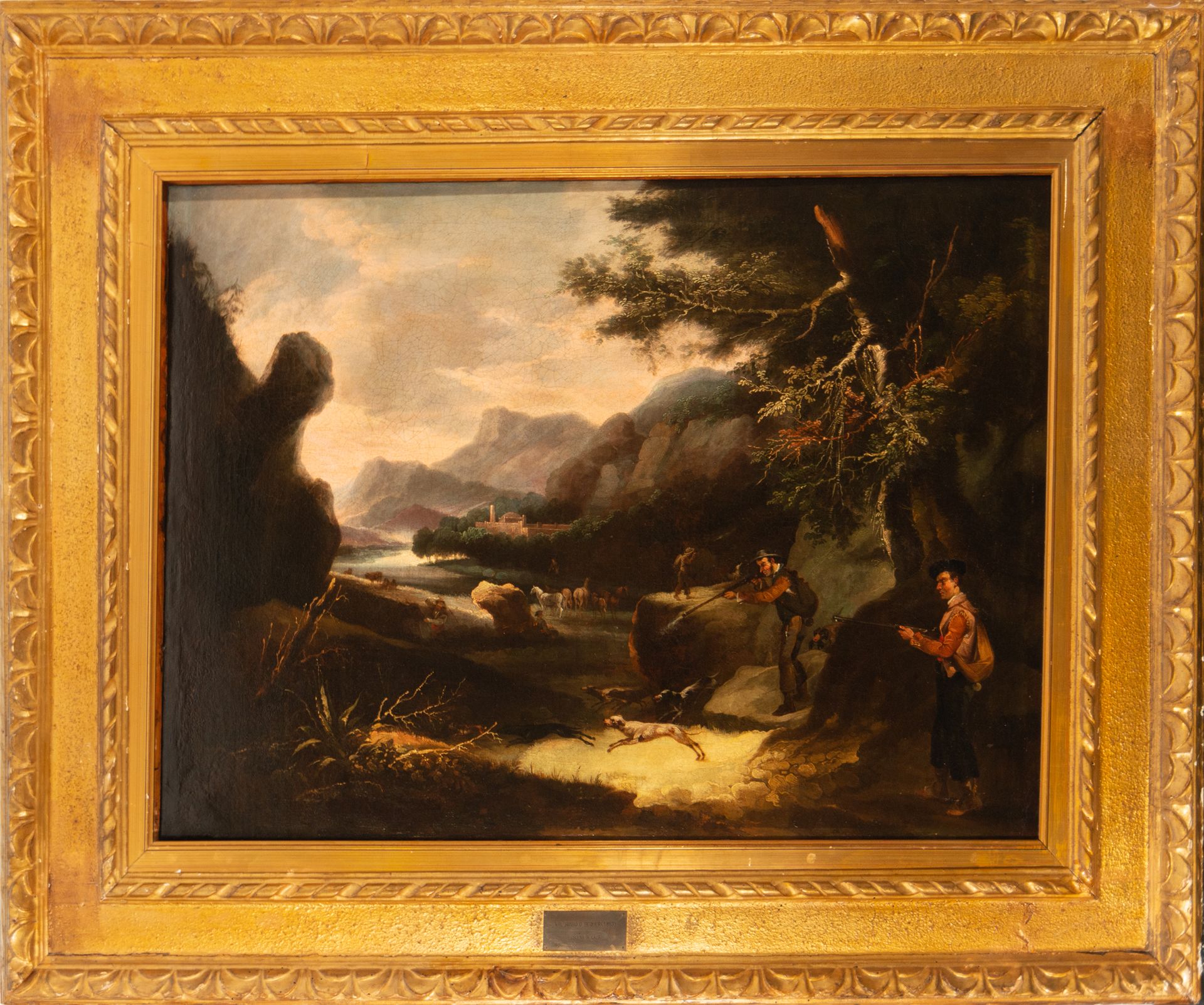 Hunting Scene, signed Valeriano Bécquer (Seville, December 15, 1833-Madrid, September 23, 1870)