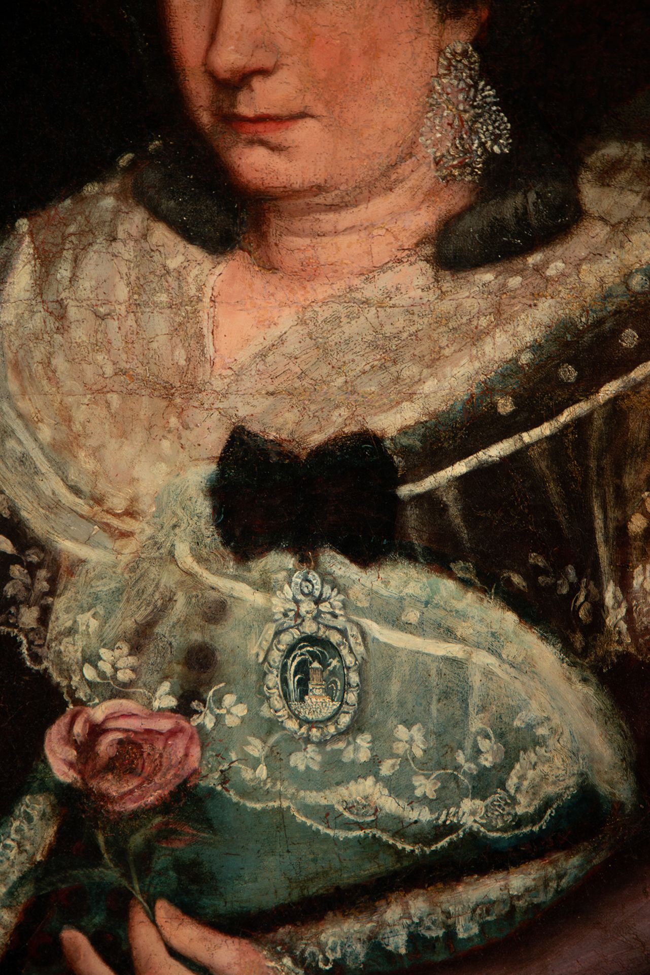 Portrait of a Lady, Puerto Rican School of the 18th century, circle of José de Campeche (San Juan, P - Image 3 of 7