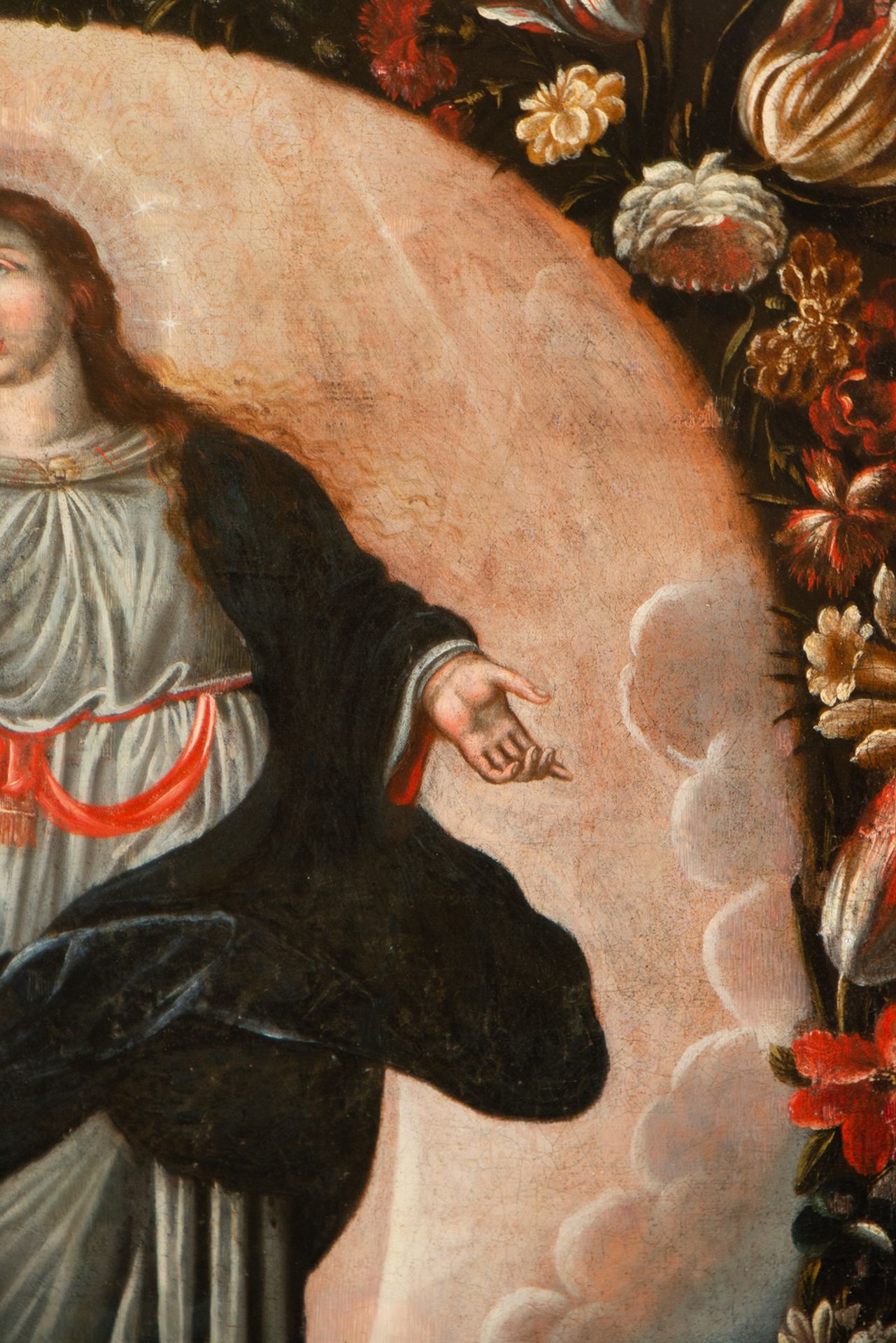 Immaculate Virgin in Flower Garland, Quito colonial school from the 17th century - Bild 4 aus 9