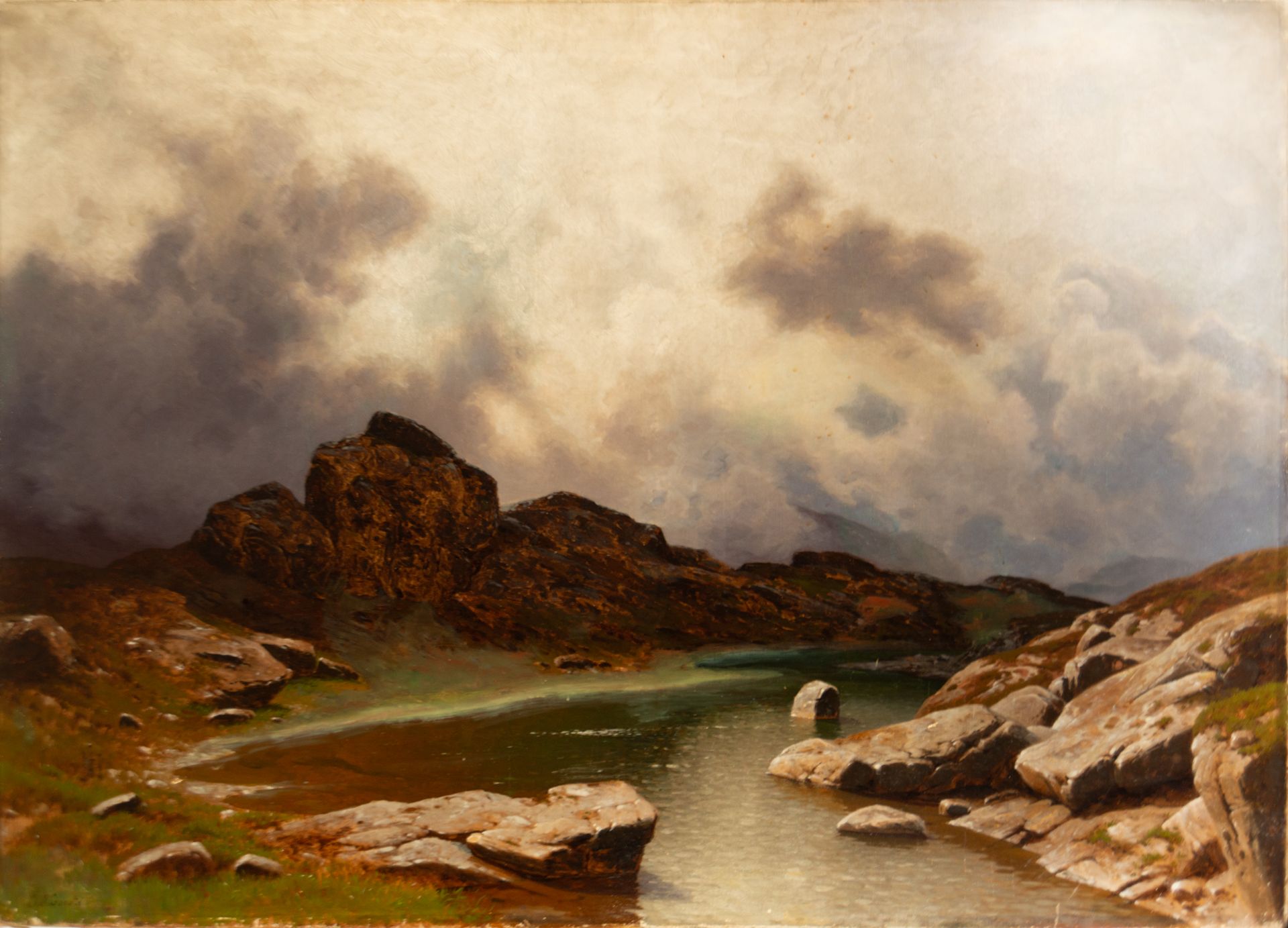 Landscape, 19th century Spanish school, signed JJ Gárate