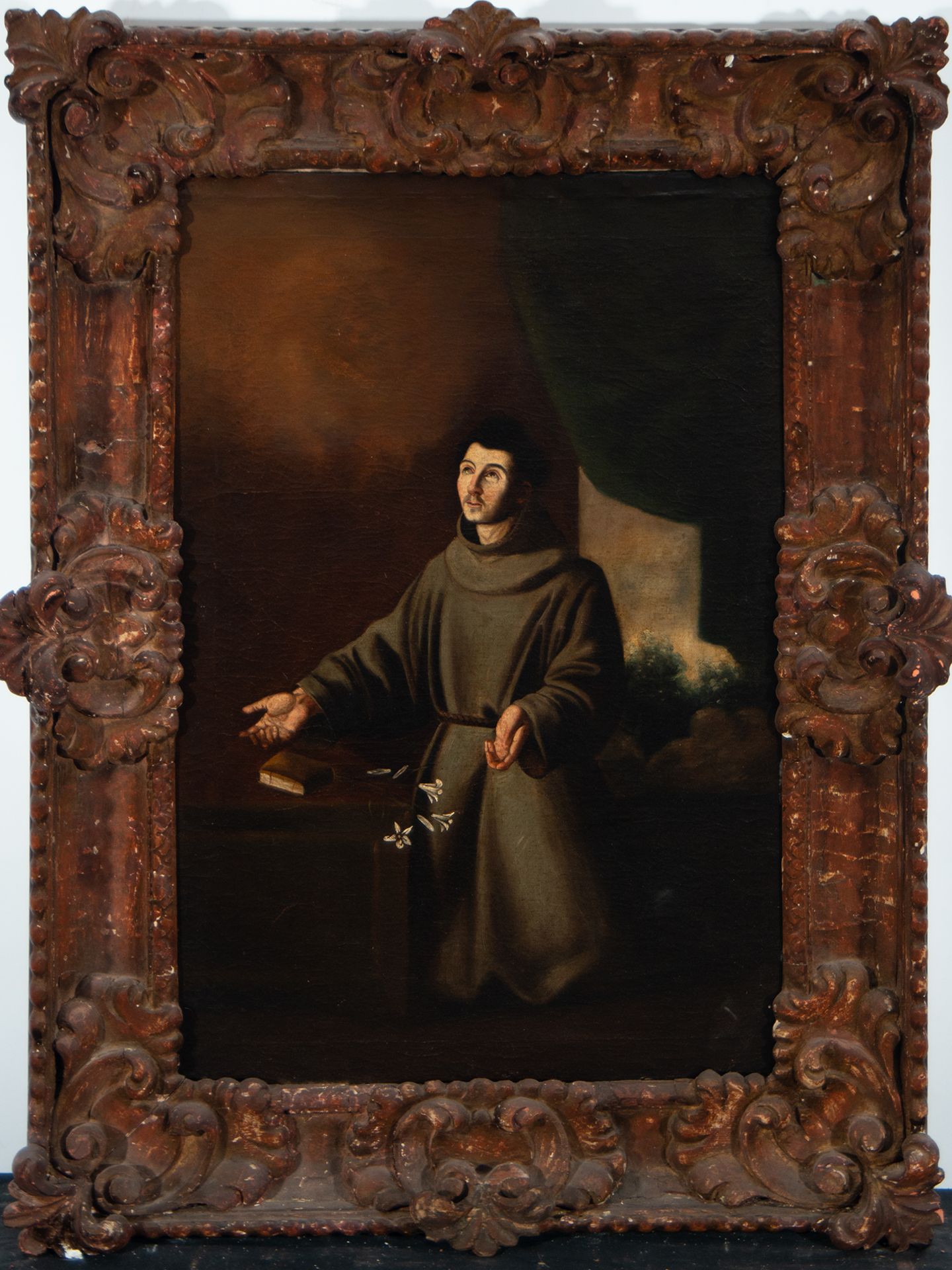 Saint Anthony of Padua in Prayer, circle of Francisco de Zurbarán, Sevillian school of the 17th cent