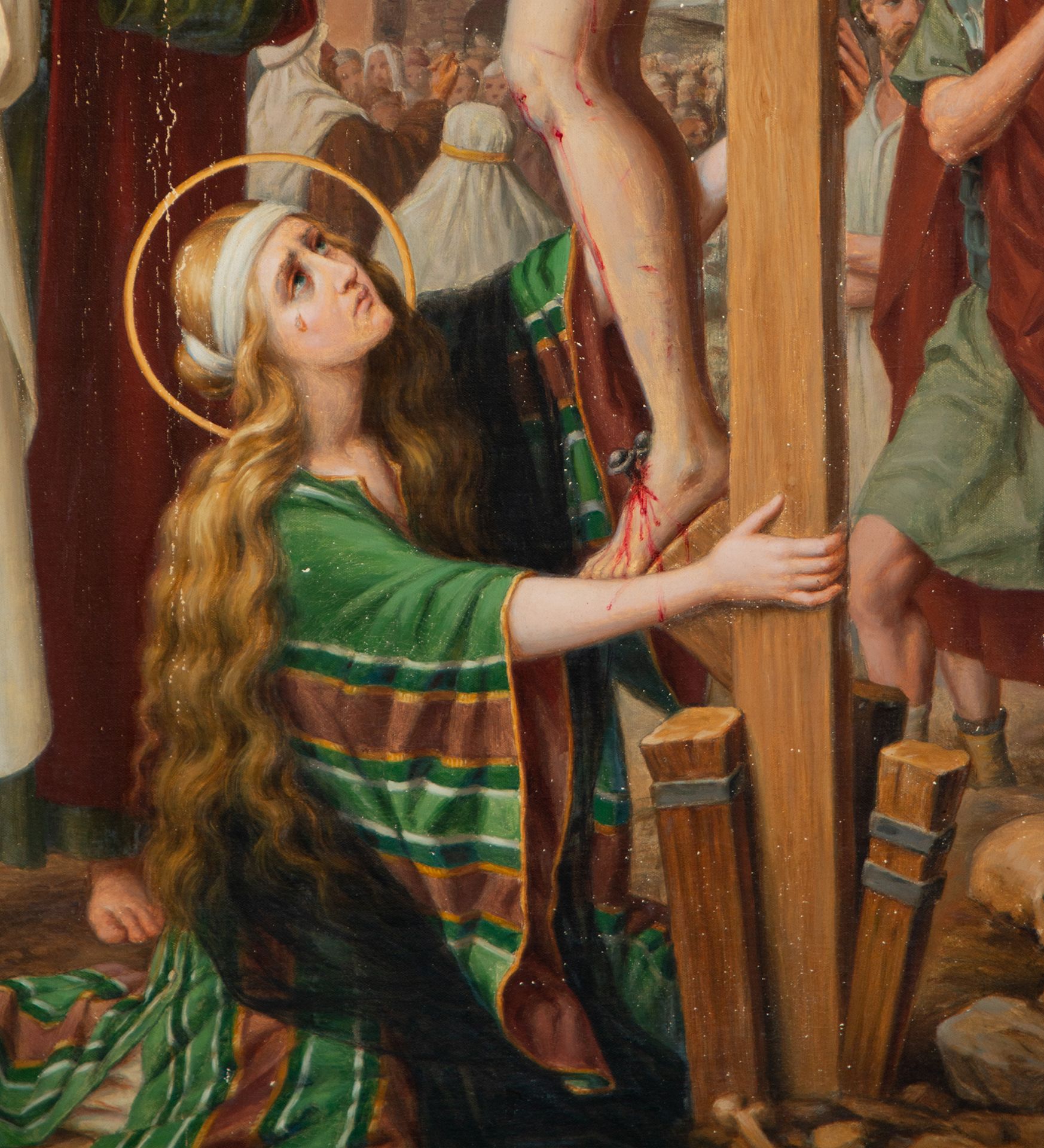 Virgin Mary Next to Saint John and Mary Magdalene on Calvary, 19th century Italian school - Bild 4 aus 5