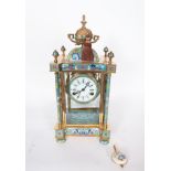 Templete clock in Cloisonné Enamel with "chinoisseries" motifs, French school of the 19th century