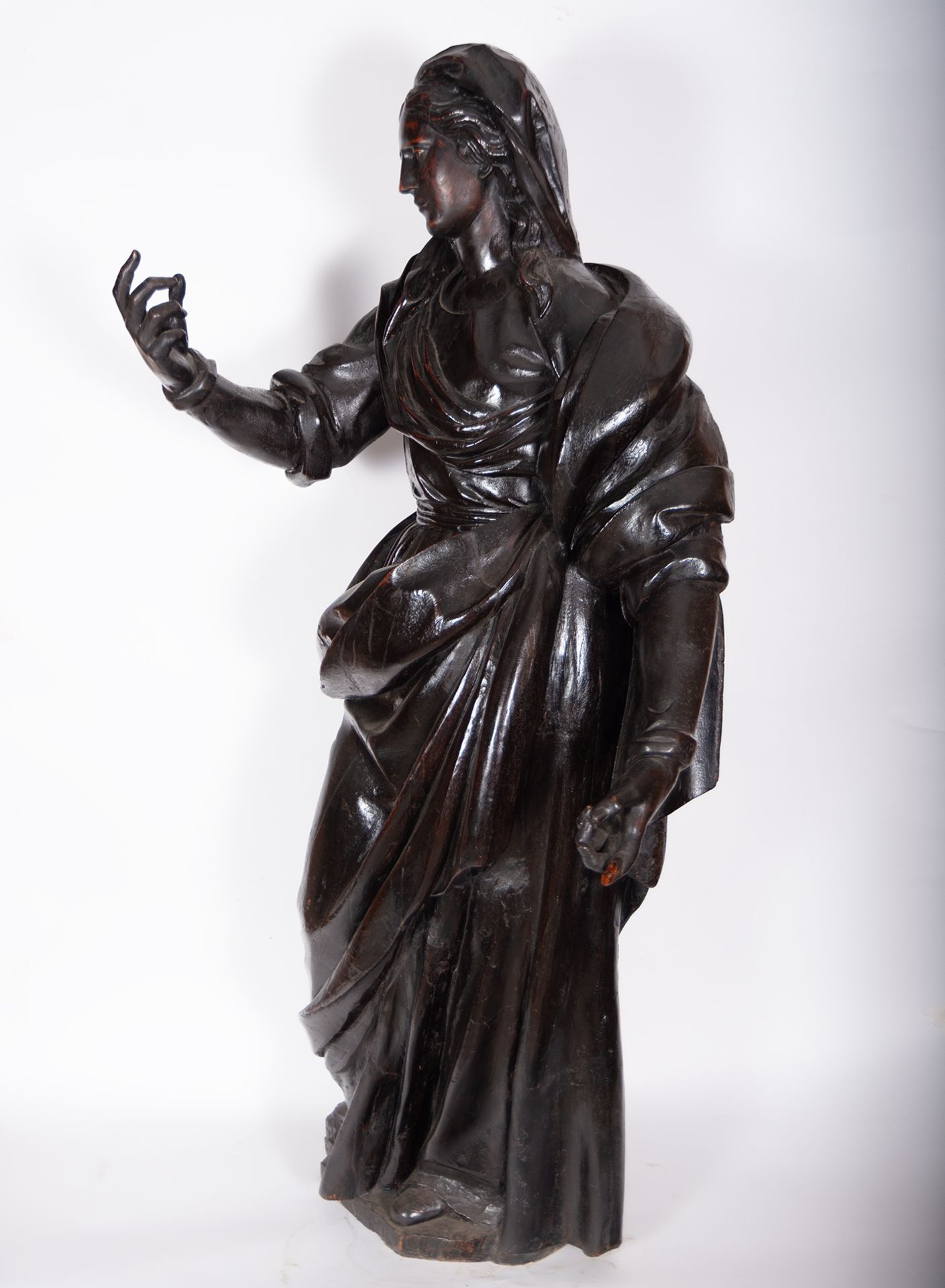 Wood carving of Penitent Magdalen, Italian school from the end of the 17th century - Bild 6 aus 8