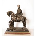 Terracotta Imitating Bronze Officer on Horseback, 20th century French school