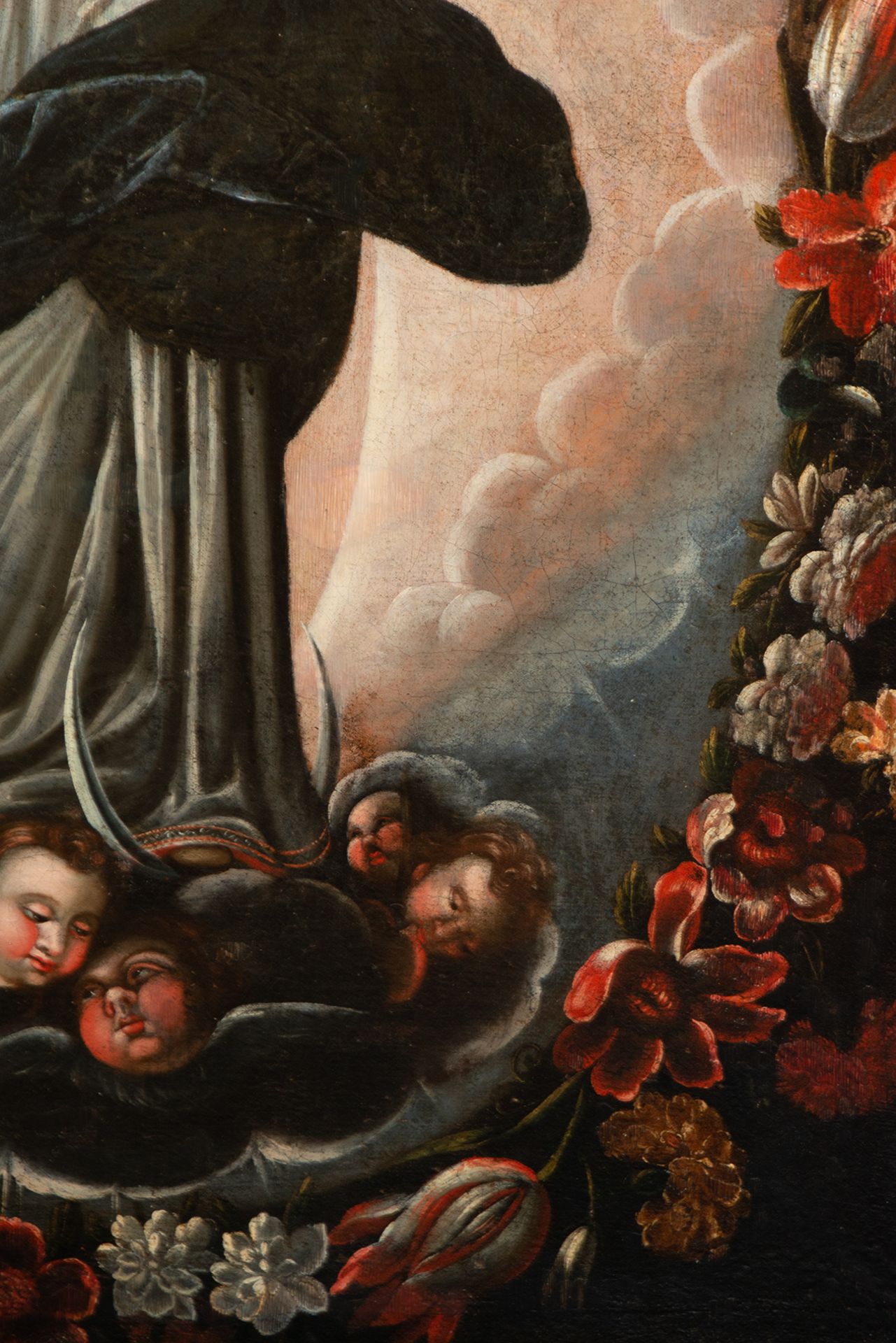 Immaculate Virgin in Flower Garland, Quito colonial school from the 17th century - Bild 8 aus 9