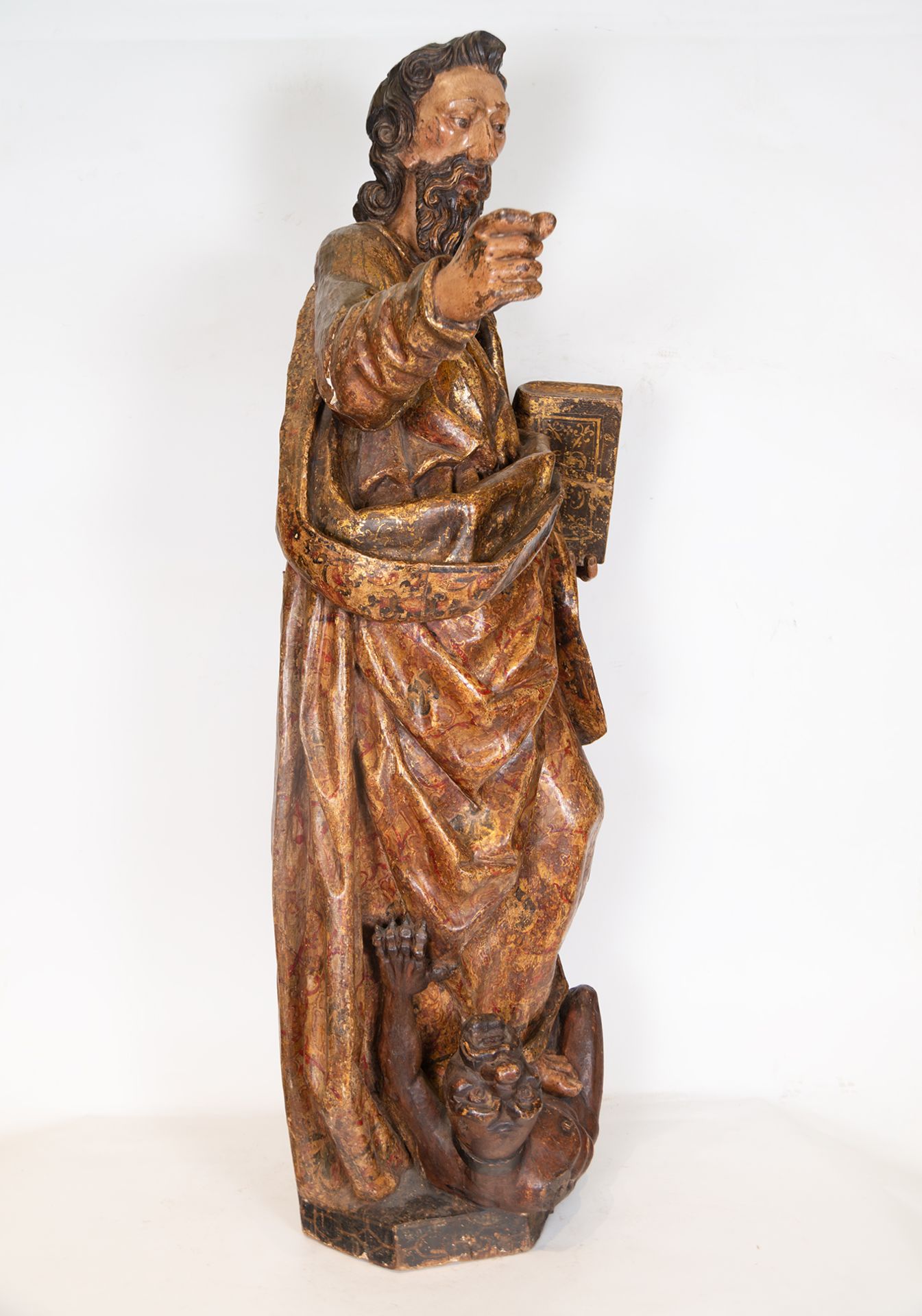 Saint Bartholomew, important wood carving, Catalan or Valencian Gothic school from the end of the 15 - Bild 5 aus 8