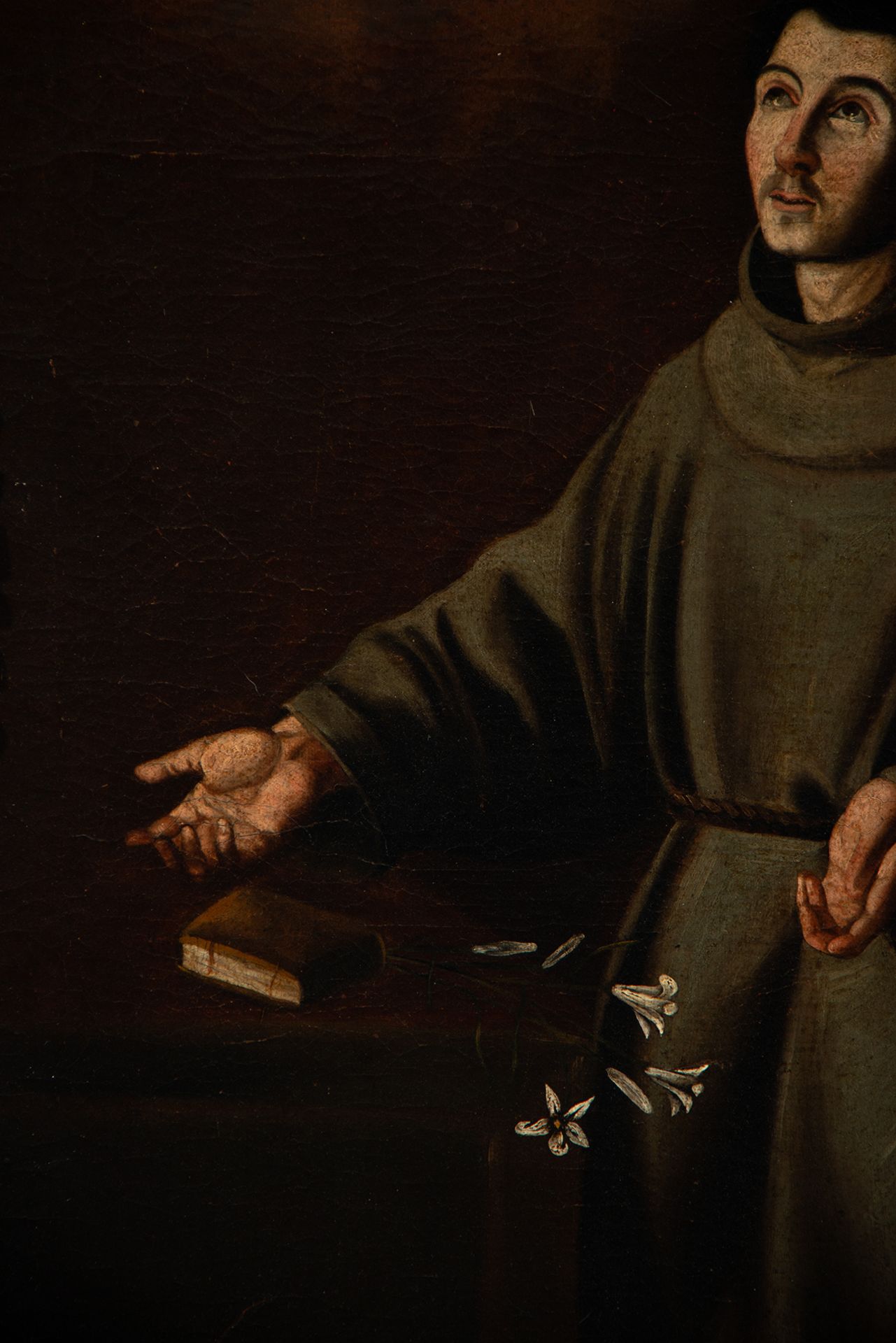 Saint Anthony of Padua in Prayer, circle of Francisco de Zurbarán, Sevillian school of the 17th cent - Bild 4 aus 5