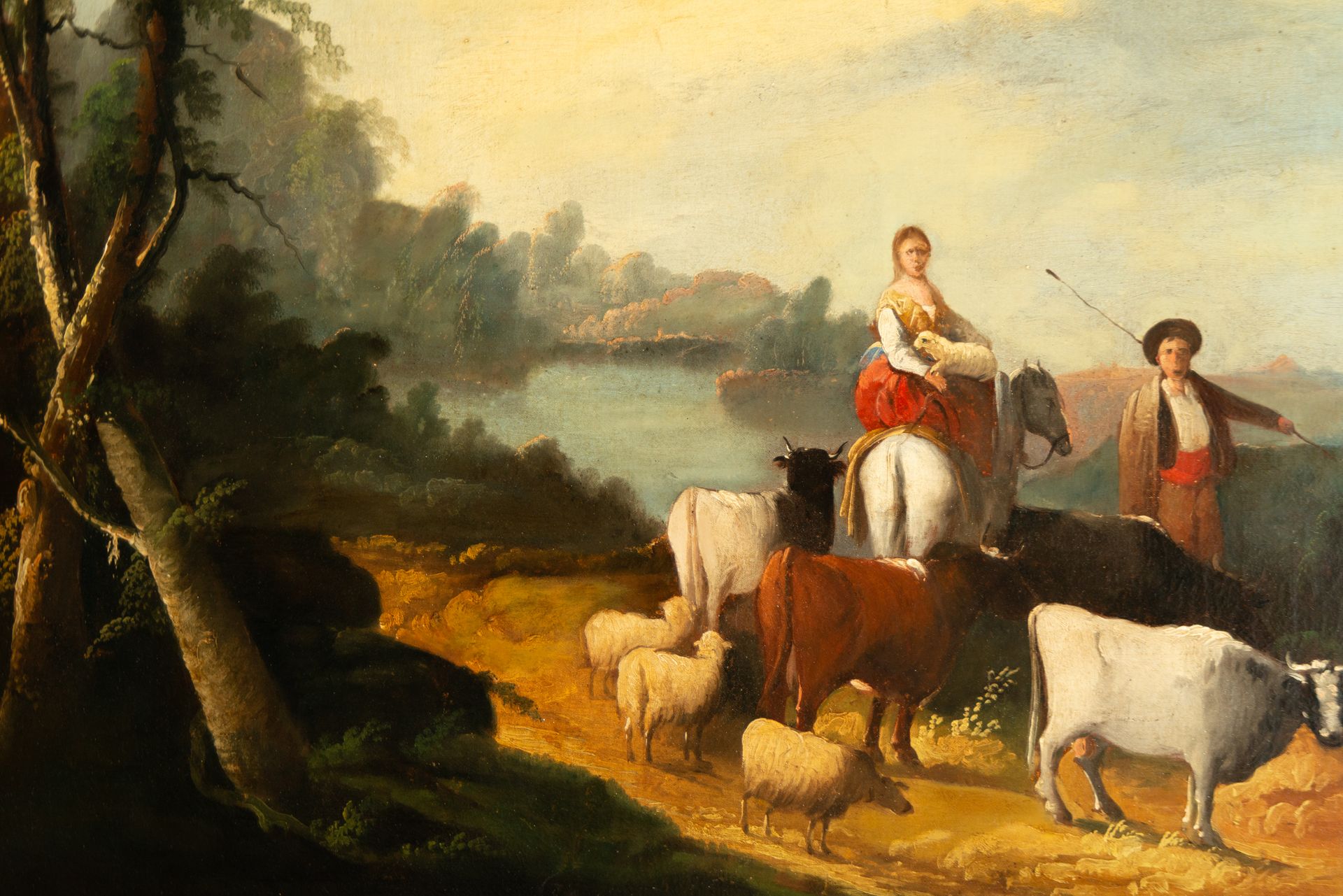 Pair of Pastoral Scenes, Spanish school of the XIX - XX centuries, signed Andrés Cortés - Image 14 of 16