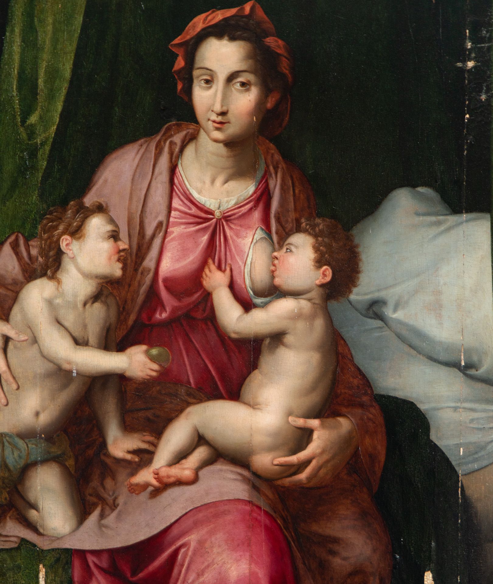 Virgin of the Milk with Jesus and St. John, Florentine school from the mid-16th century - Bild 2 aus 5