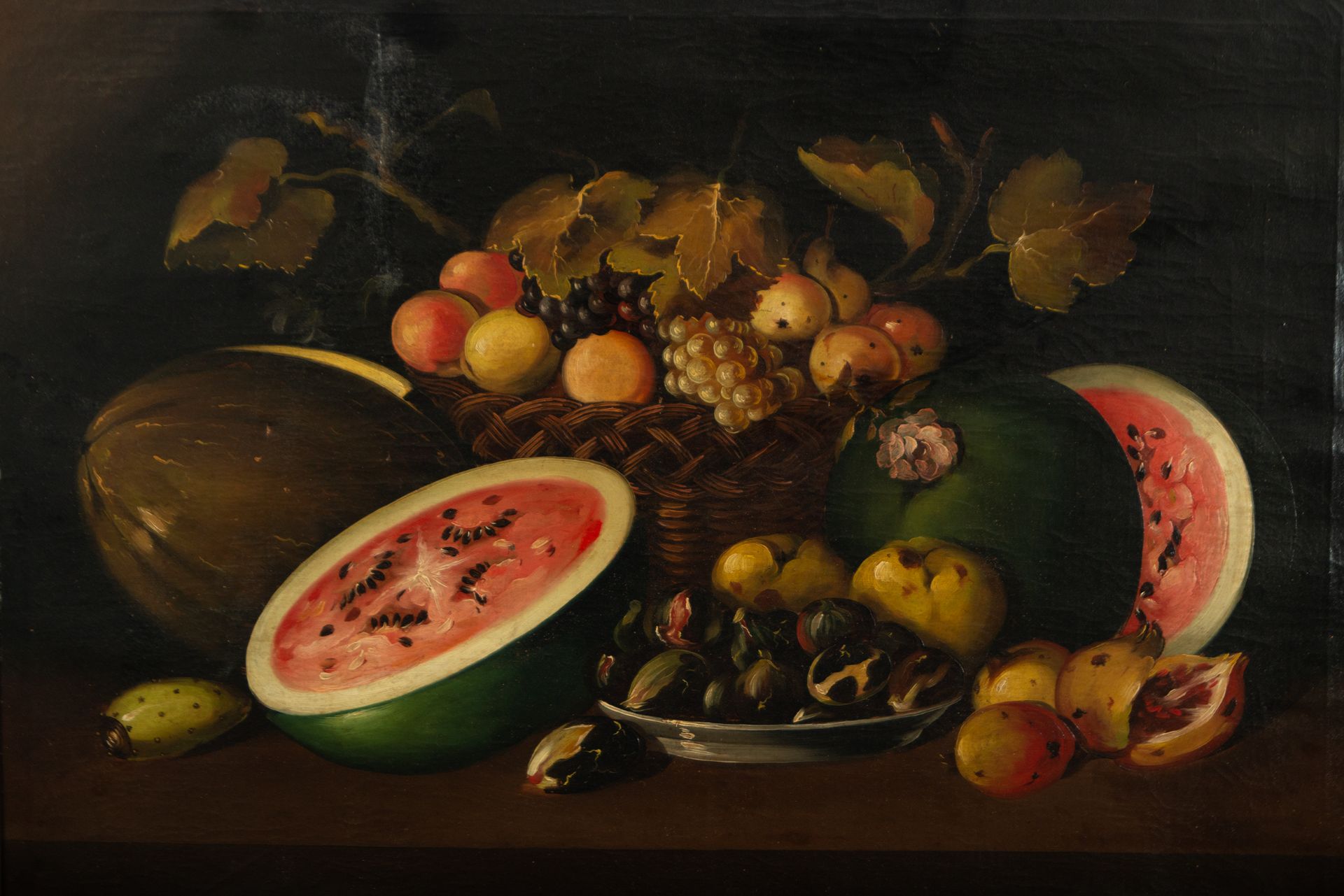 Watermelon and Fruit Still Life, 19th century Italian school - Bild 2 aus 6