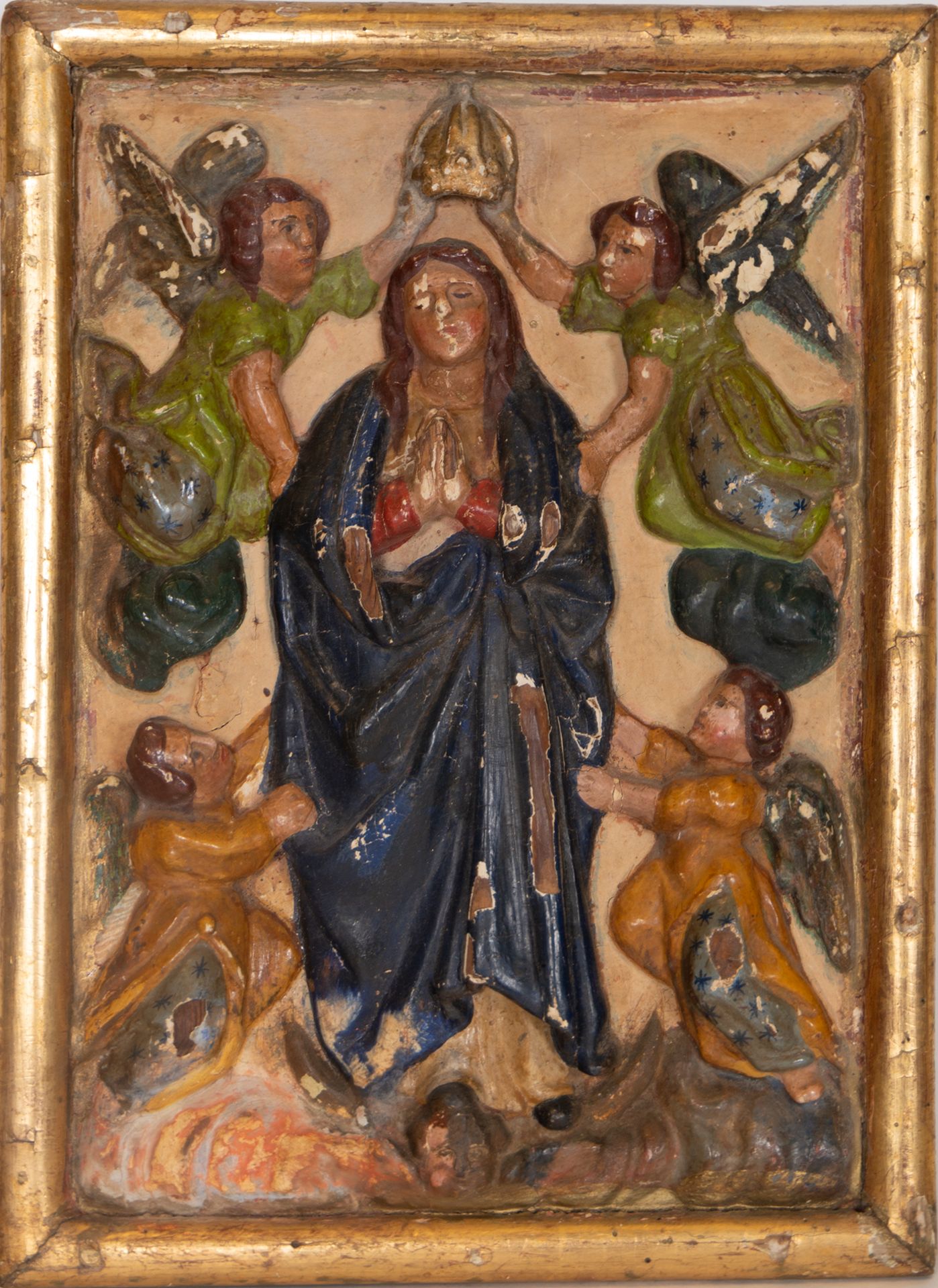 Tabernacle door for the Coronation of the Virgin, Novohispanic Viceroyalty school of the 17th and 18 - Bild 4 aus 4