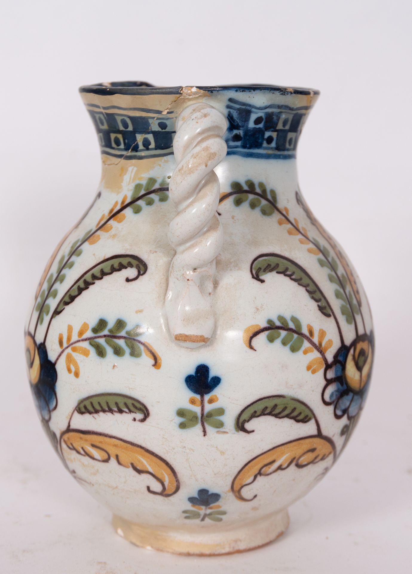 Talavera jug with Lions and "Don Manuel del Valle" inscription, 18th century - Bild 3 aus 4