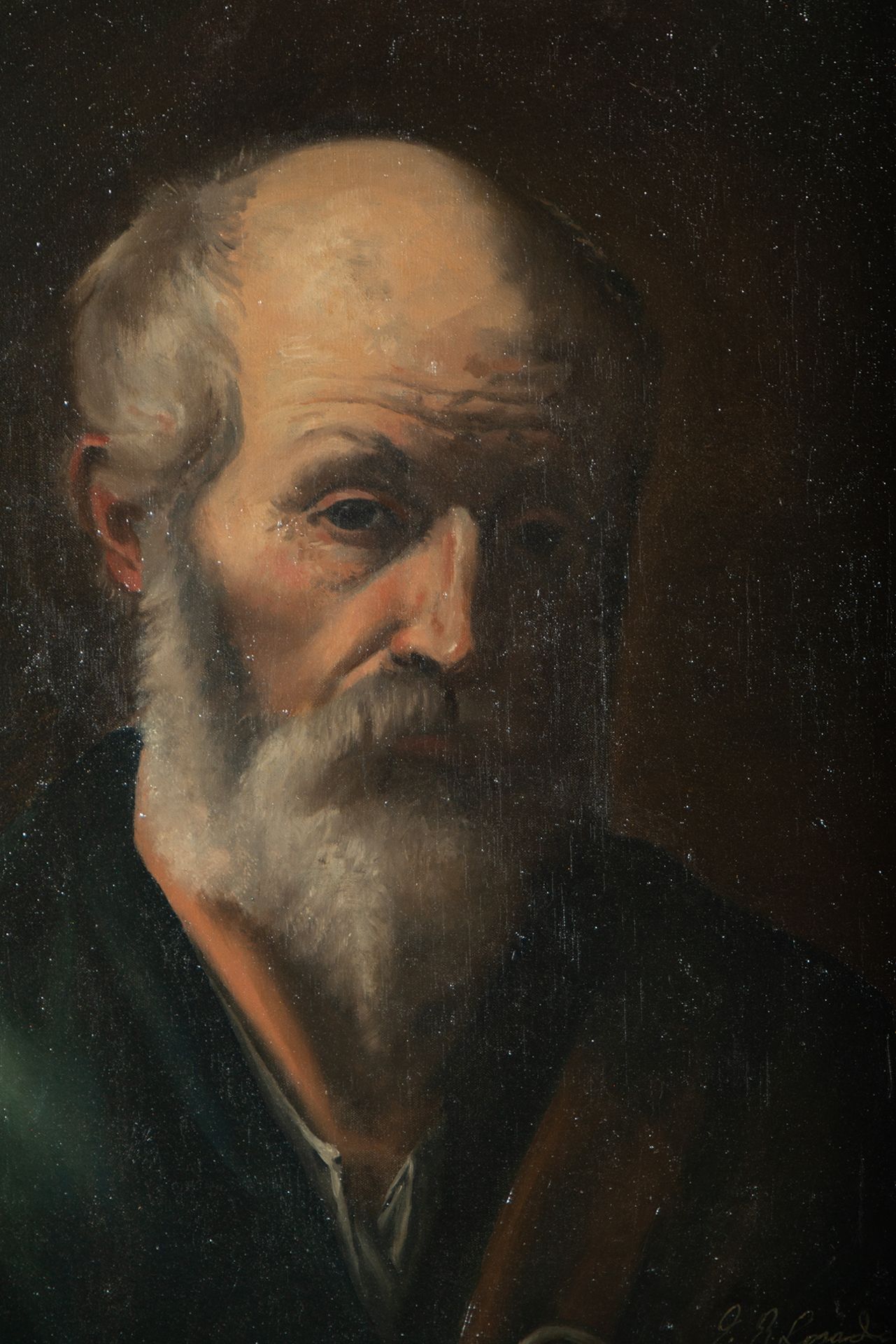 Saint Peter, following Ribera models, 19th century Spanish school, signed Losada - Bild 2 aus 8