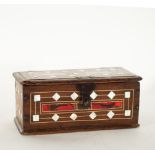 Cash box inlaid with mother-of-pearl, tortoiseshell and marquetry, Spanish school of the 18th-19th c