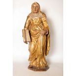 Saint Anne in polychrome and gilt wood, Flemish school of the 17th century