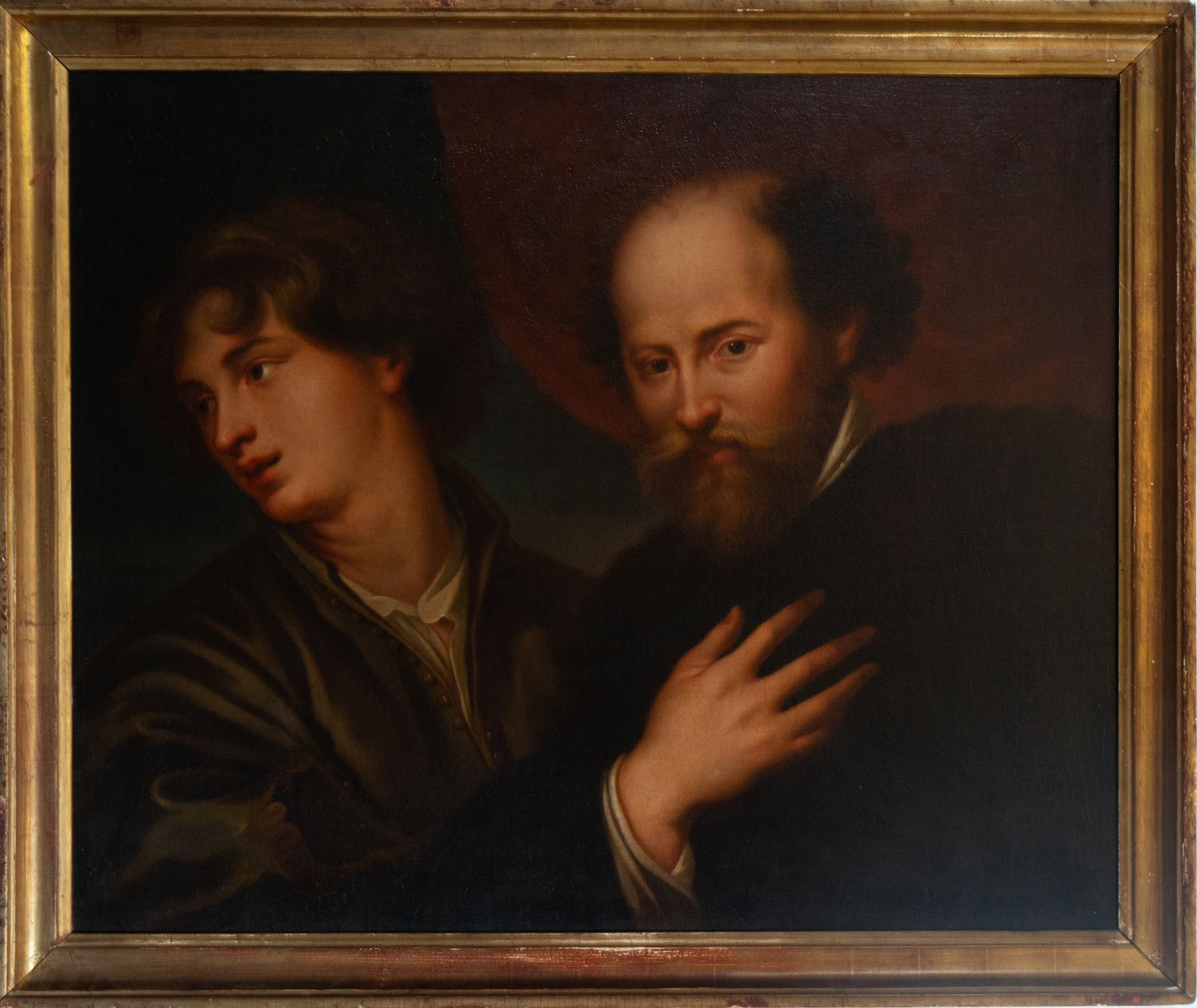 Portrait of Rubens next to Van Dyck, Italian school of the 18th century