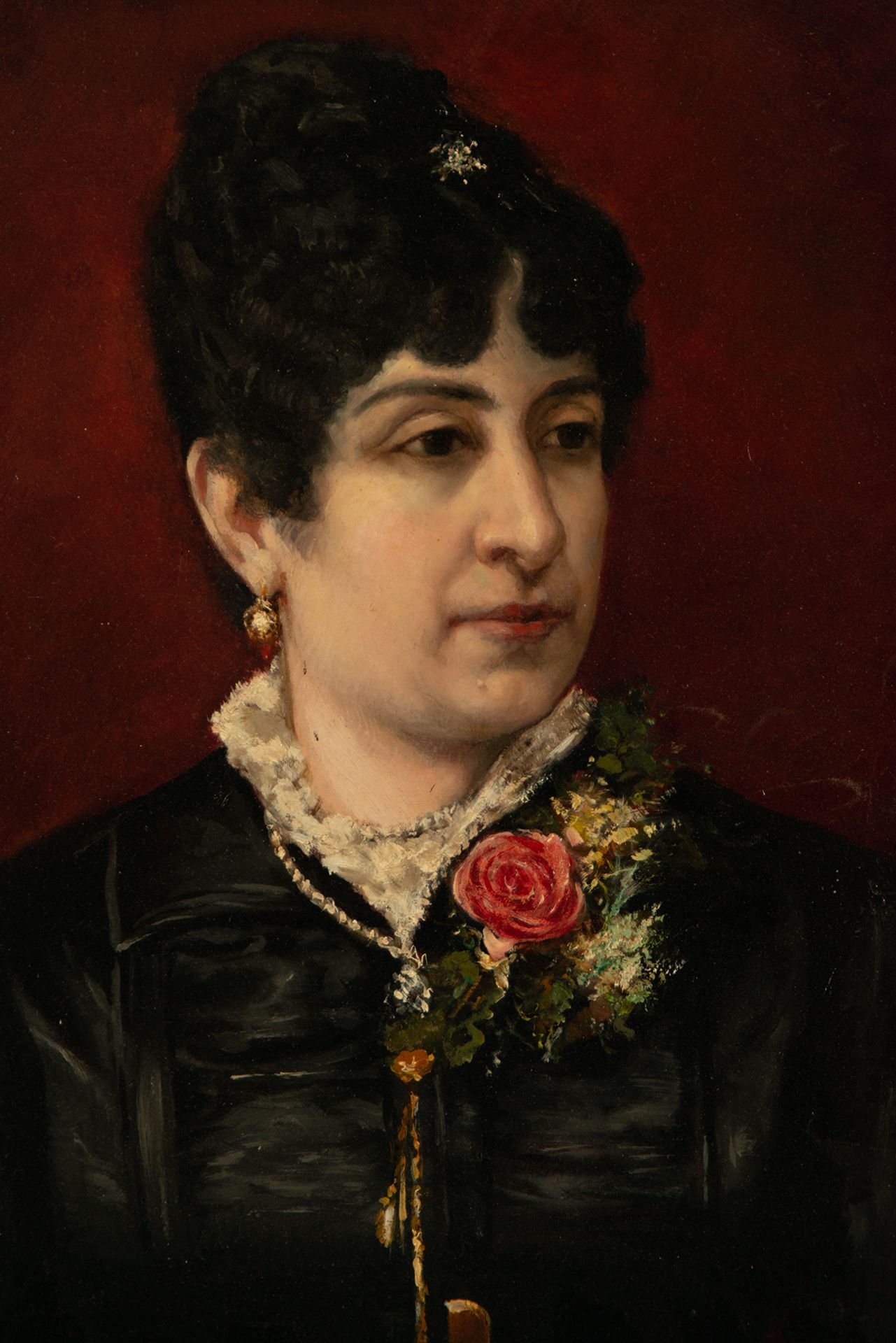 Portrait of Woman on Table, Spanish school of the 19th century - Bild 2 aus 5