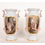 Pair of Viennese porcelain vases, late 19th century