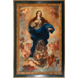 Large Immaculate Virgin surrounded by Angels, 19th century Italian school