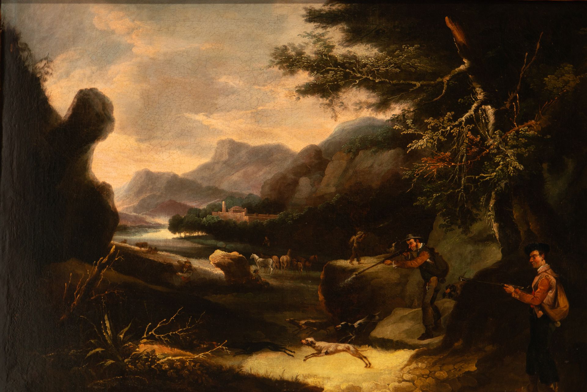 Hunting Scene, signed Valeriano Bécquer (Seville, December 15, 1833-Madrid, September 23, 1870) - Image 2 of 10