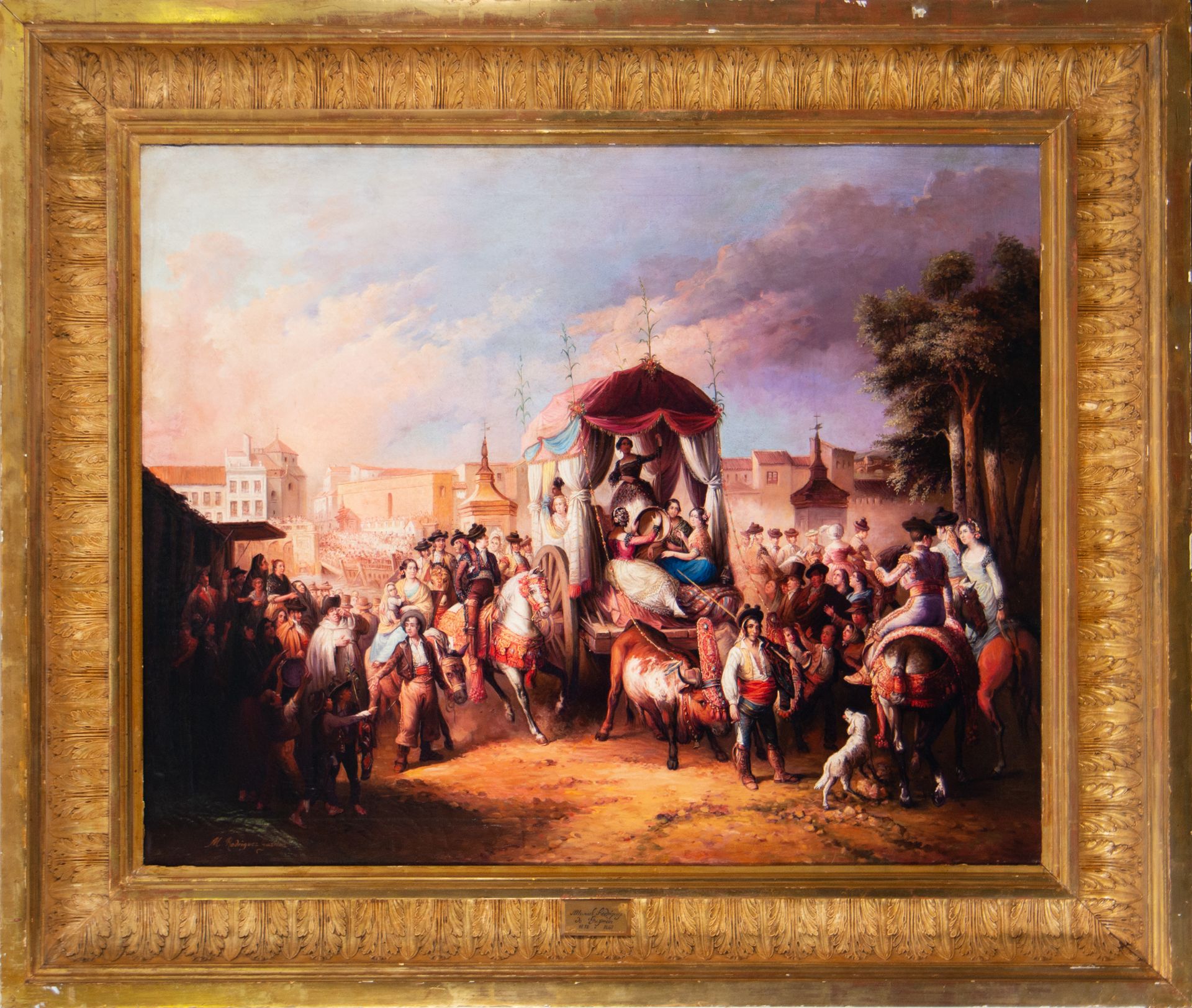 Bullfighting Festival, 19th century Spanish school, signed Rodríguez Guzmán, 19th century Spanish sc