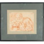 Saint Joseph with the Child in His Arms, drawing on paper, Italian school from the end of the 17th c