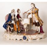 The Music Lesson, 19th century biscuit porcelain center, 19th century Viennese school