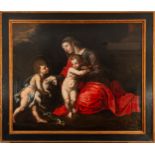 Virgin Mary with Child and Little Saint John, 17th century Roman school, follower of Michelangelo Me