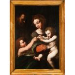 Holy Family with Enfant Saint John, Italian school of the 17th - 18th centuries, Baroque copy of the