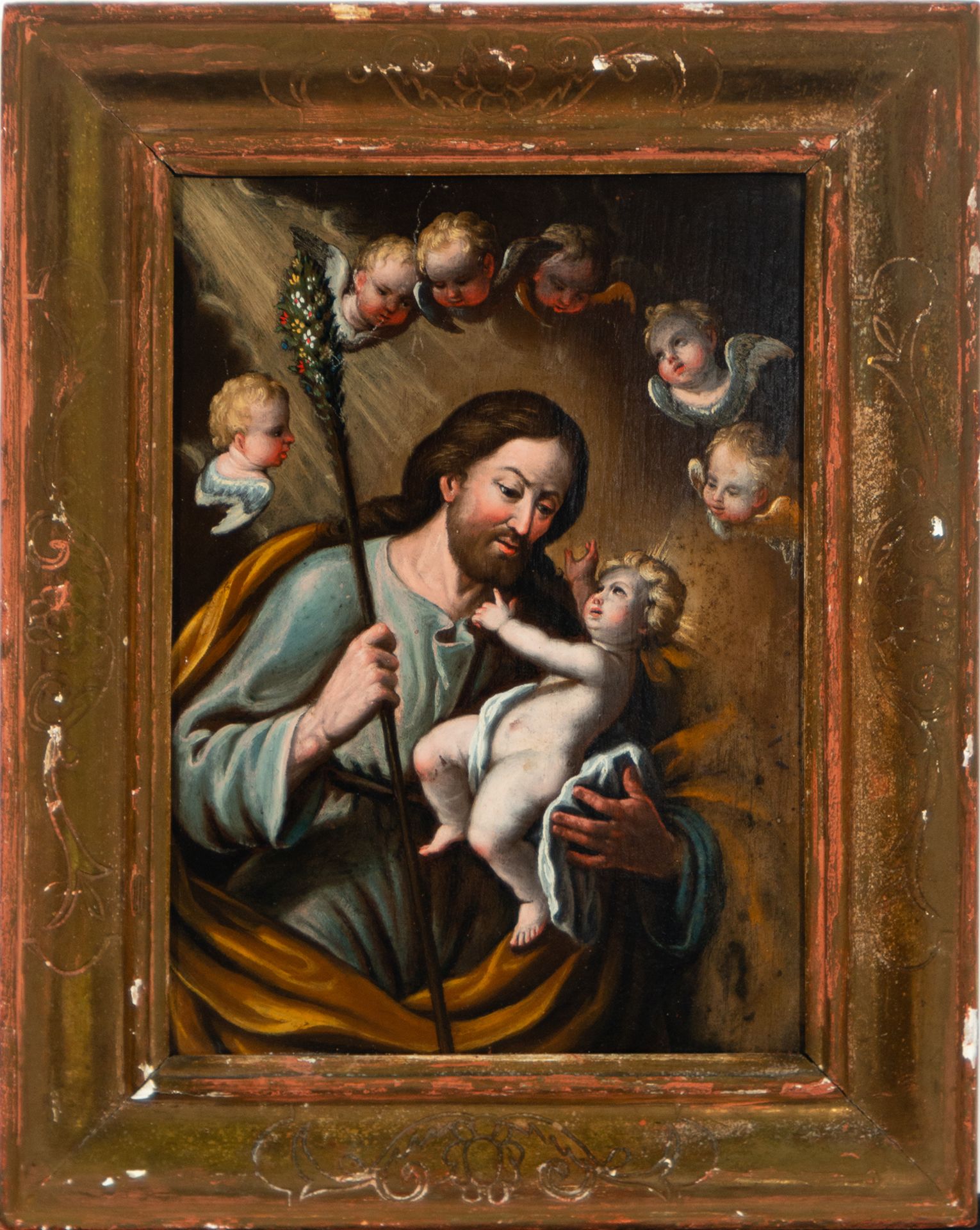 Saint Joseph with the Child in his arms, Andalusian school of the 18th century