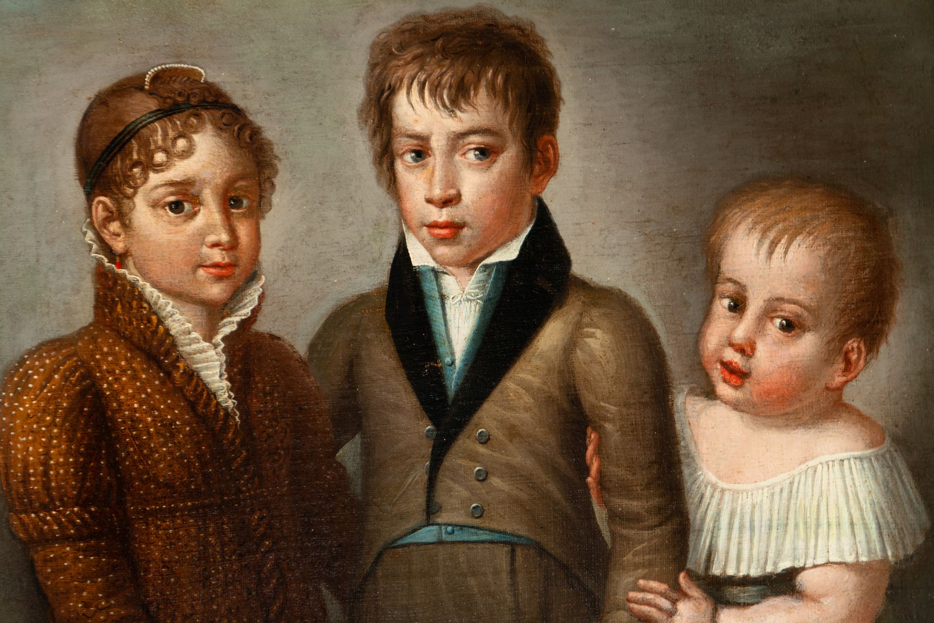 Portrait of Three Children, 19th century Spanish school - Bild 2 aus 4