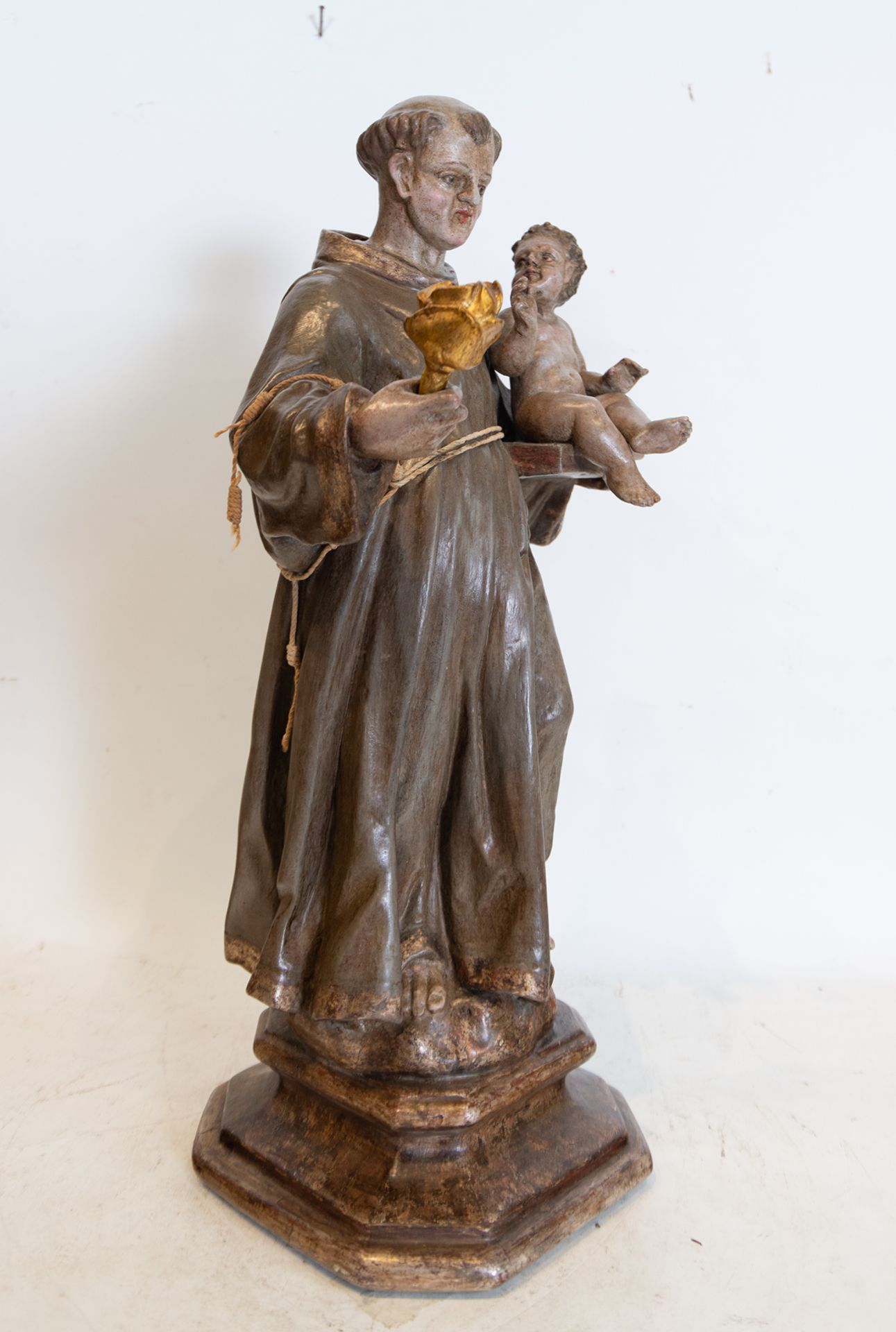 Saint Anthony with the Child in Arms, 18th century Granada school - Image 3 of 4