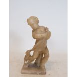 Boy with Dog in Alabaster, Portuguese school of the 18th century