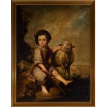 The Good Shepherd, following the models of Bartolomé Esteban Murillo, English school of the 18th - 1